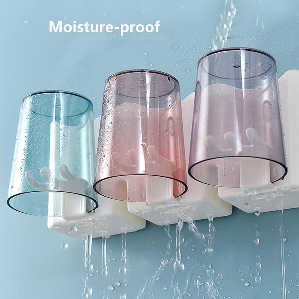 Tooloflife Toothbrush Holder 3 Cups Wall Mounted