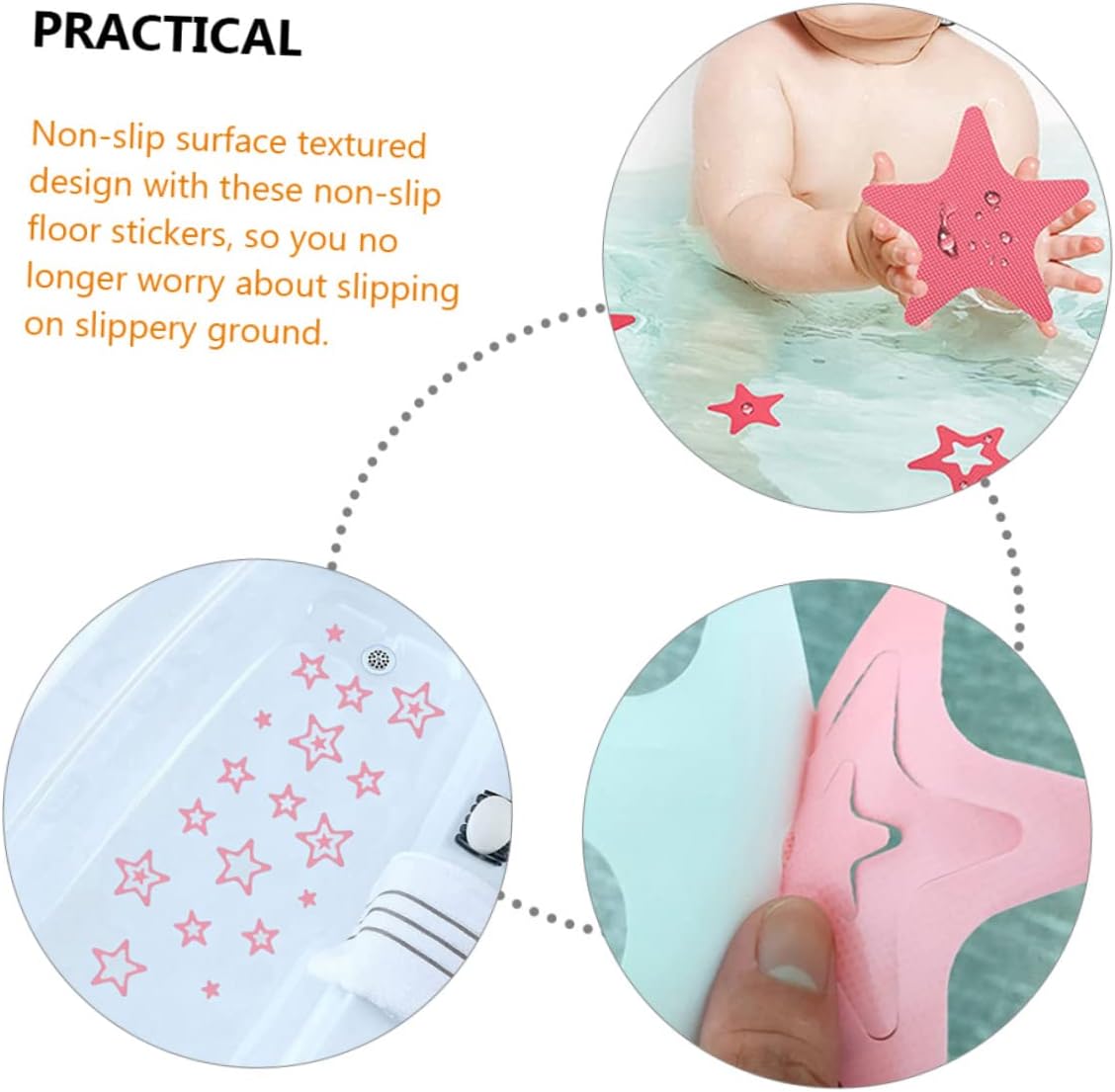 MAGICLULU 12Pcs Star Shape Non-Slip Bathtub Decals