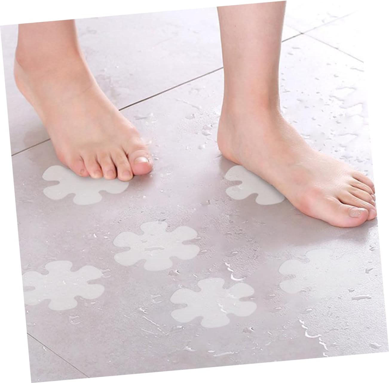 SWOOMEY 12pcs Flower Non-Slip Stickers for Safe Walking in Bathrooms