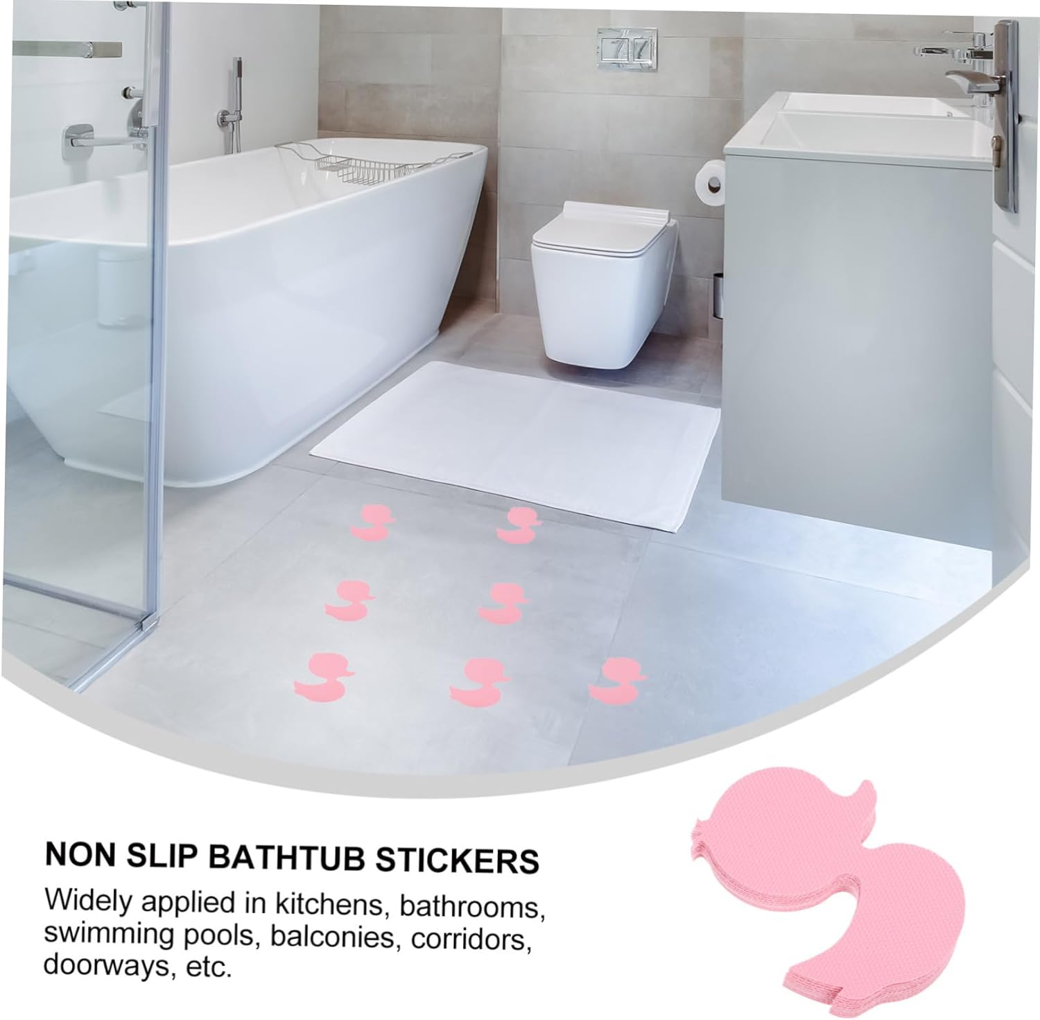 12Pcs Cartoon Duck Non-Slip Bath Stickers