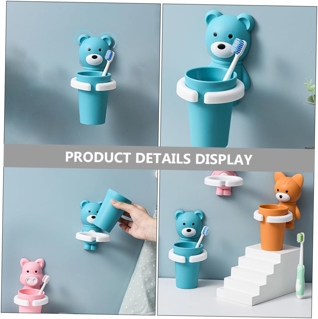 Wall Mounted Toothbrush Holder with Cartoon Design
