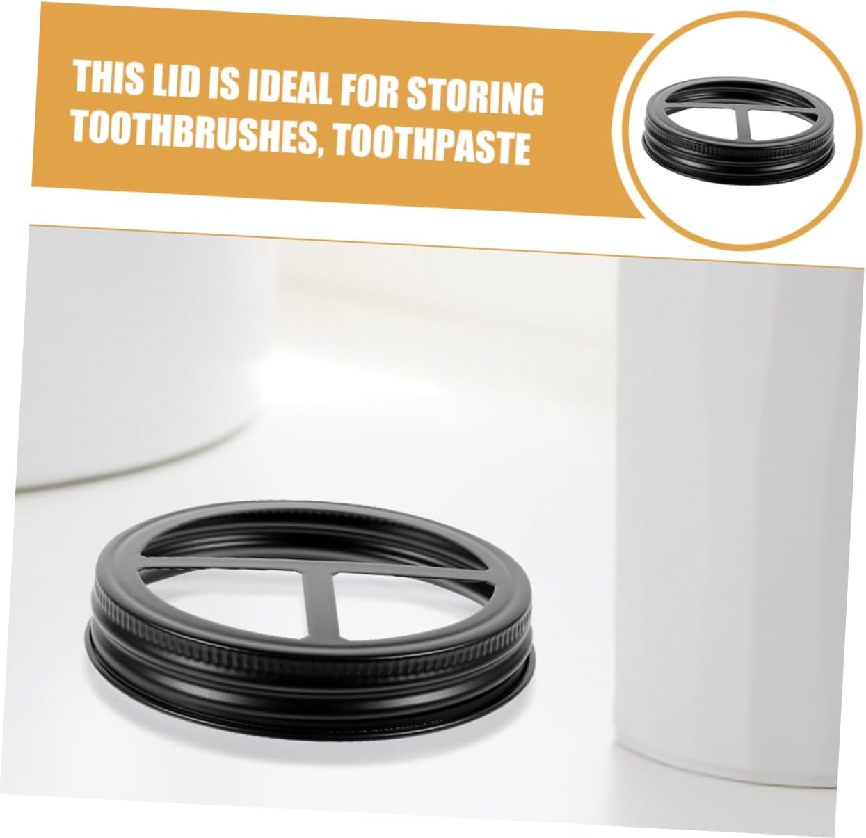 Luxshiny 4PCS Stainless Steel Jar Lids for Bathroom