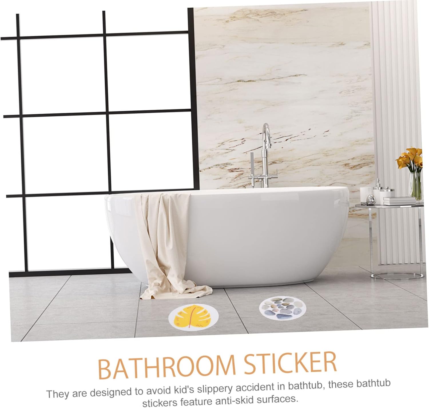 2sets Bathtub Stickers with Anti-Slip Design for Boy Girl