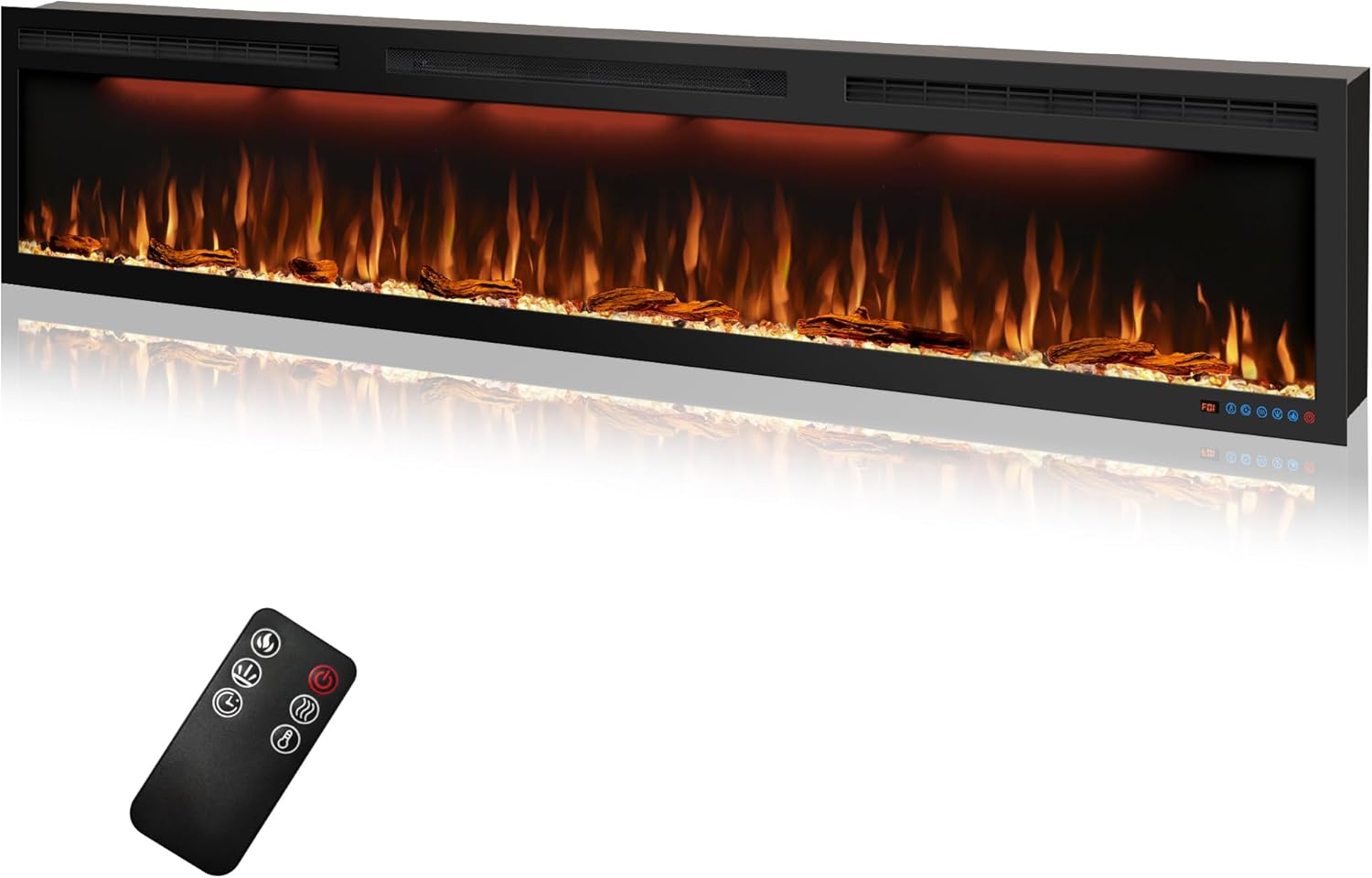 Dreamflame 88 Inches Electric Fireplace with Timer and Remote Control