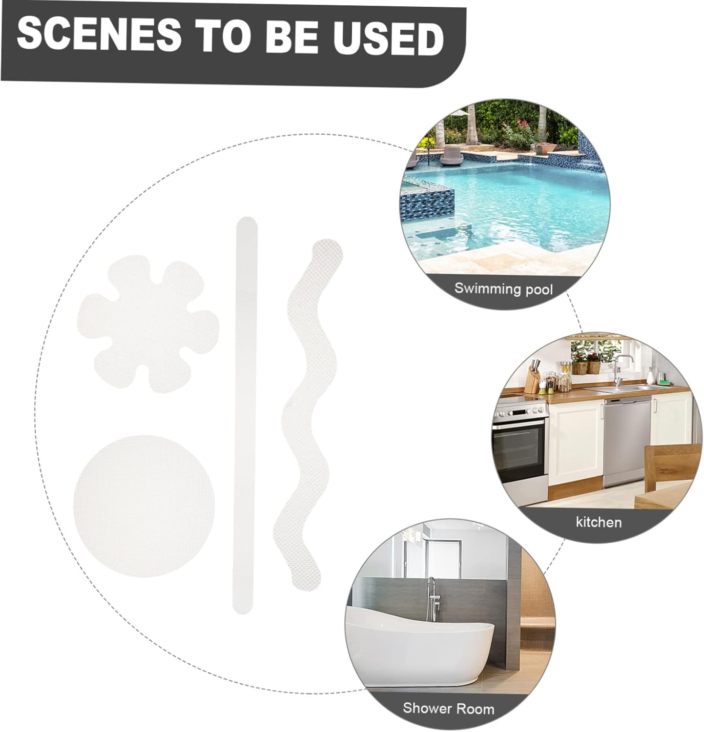 LIFKICH Anti-Slip Stickers 24-Pack for Bathtub Safety