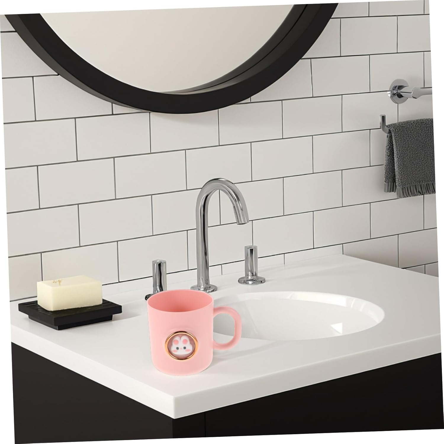 FOMIYES Cute Rabbit Toothbrush Cup Holder