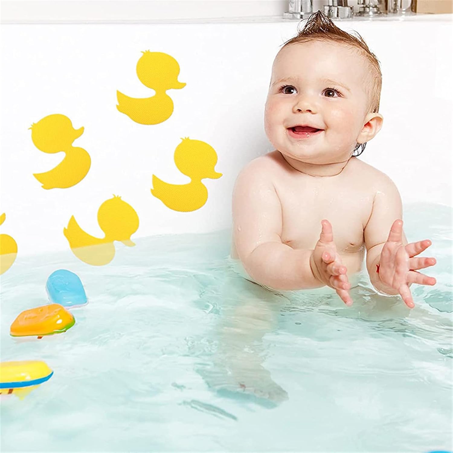 Jesscasday 12pcs Anti-Slip Bathtub Stickers with Scraper