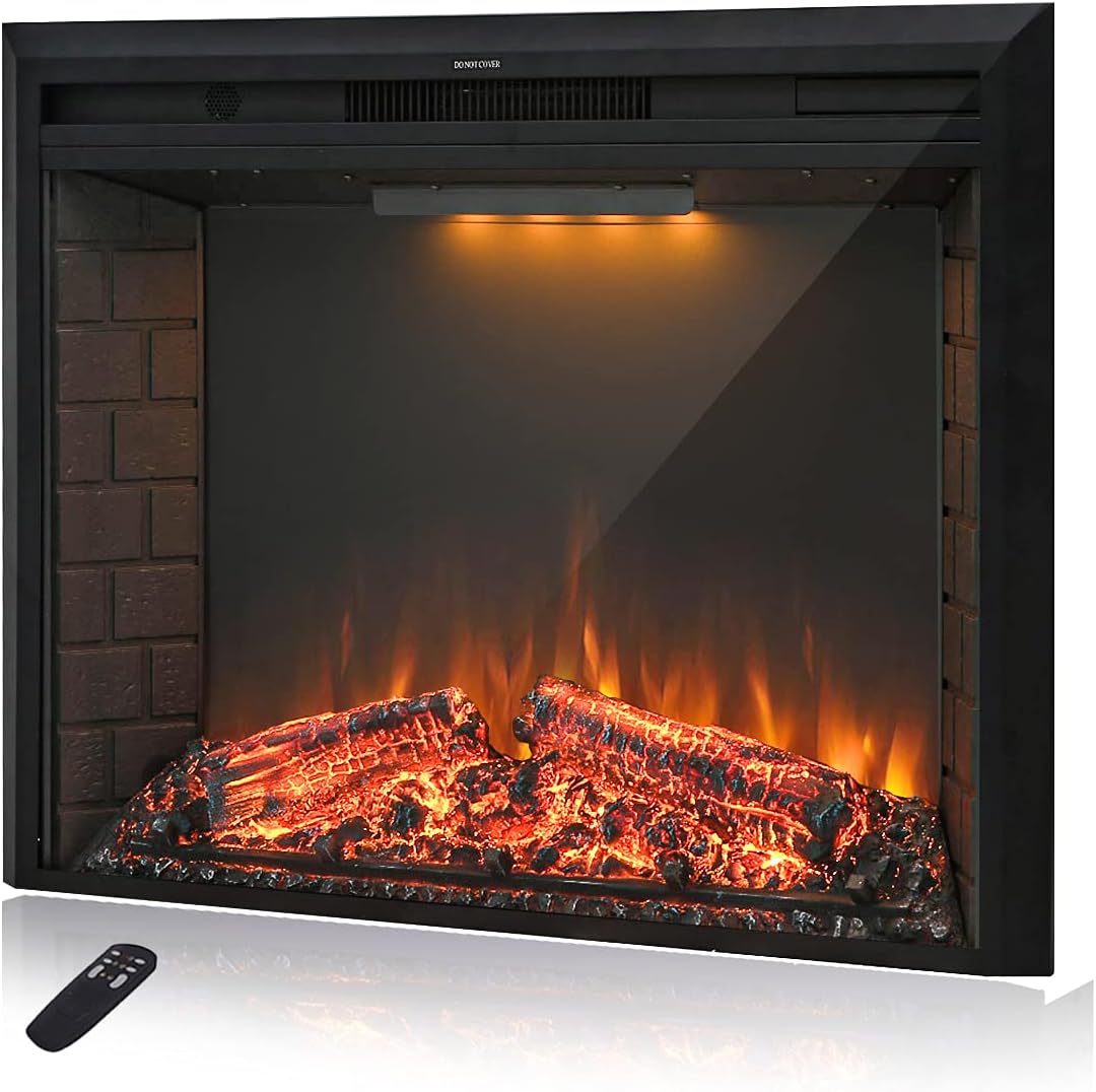 Masarflame 40 Inch Electric Fireplace Insert with Fire Sound and Remote Control