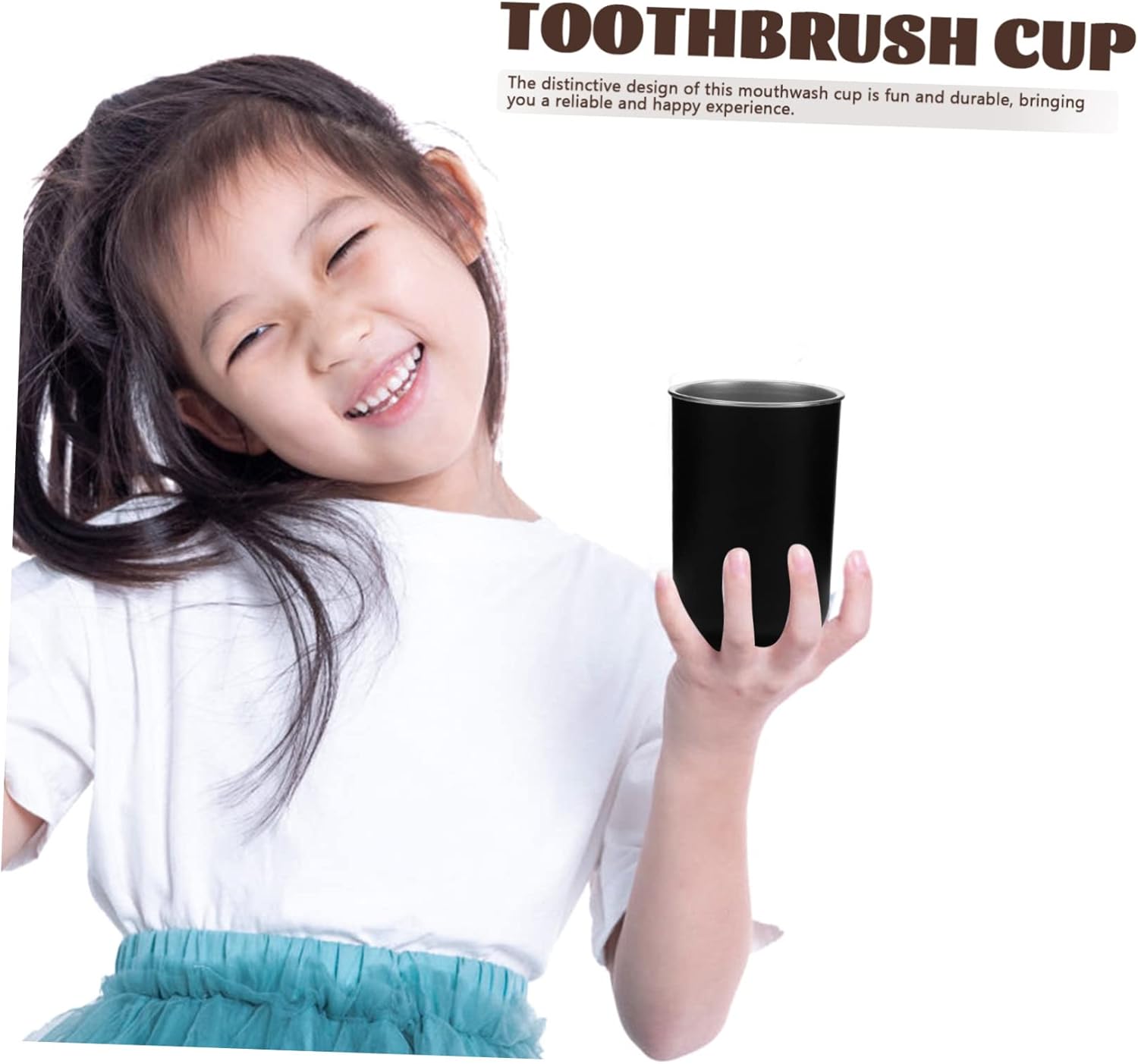 HOOTNEE 2Pcs Multi-Purpose Stainless Steel Mouthwash Cup Set for Bathroom Use
