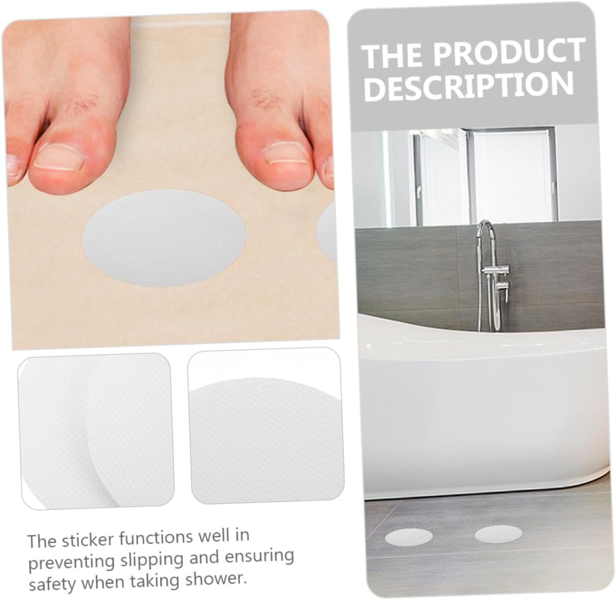 ABOOFAN 20pcs Anti-Slip Bathtub Stickers for Safety Shower and Kitchen Use