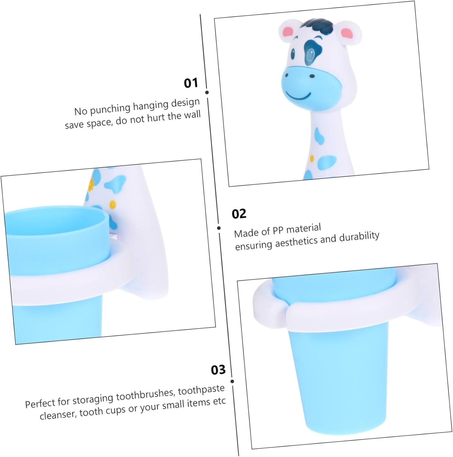 Wall Mounted Toothbrush Holder with Cups Set