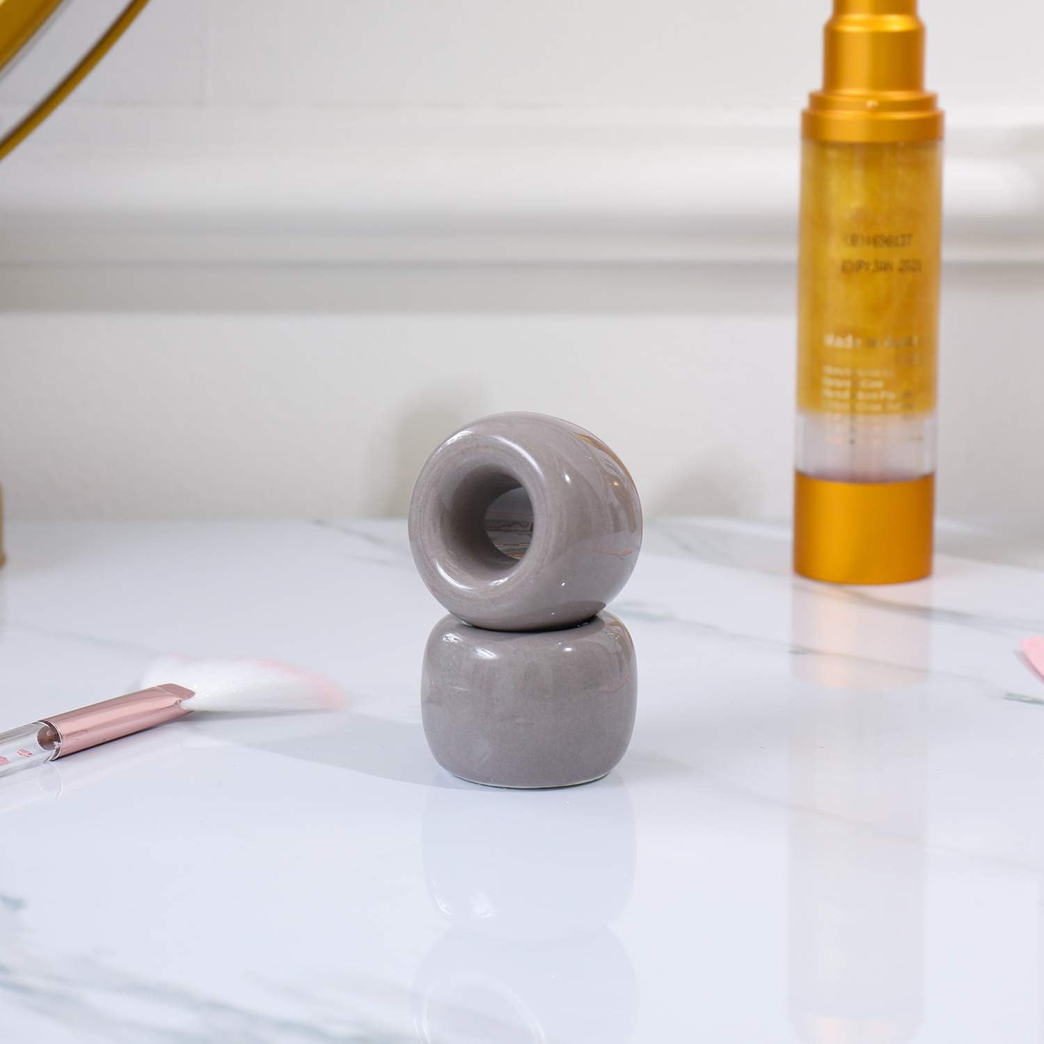 Airmoon Mini Ceramic Toothbrush Holder Stand Pack of 2