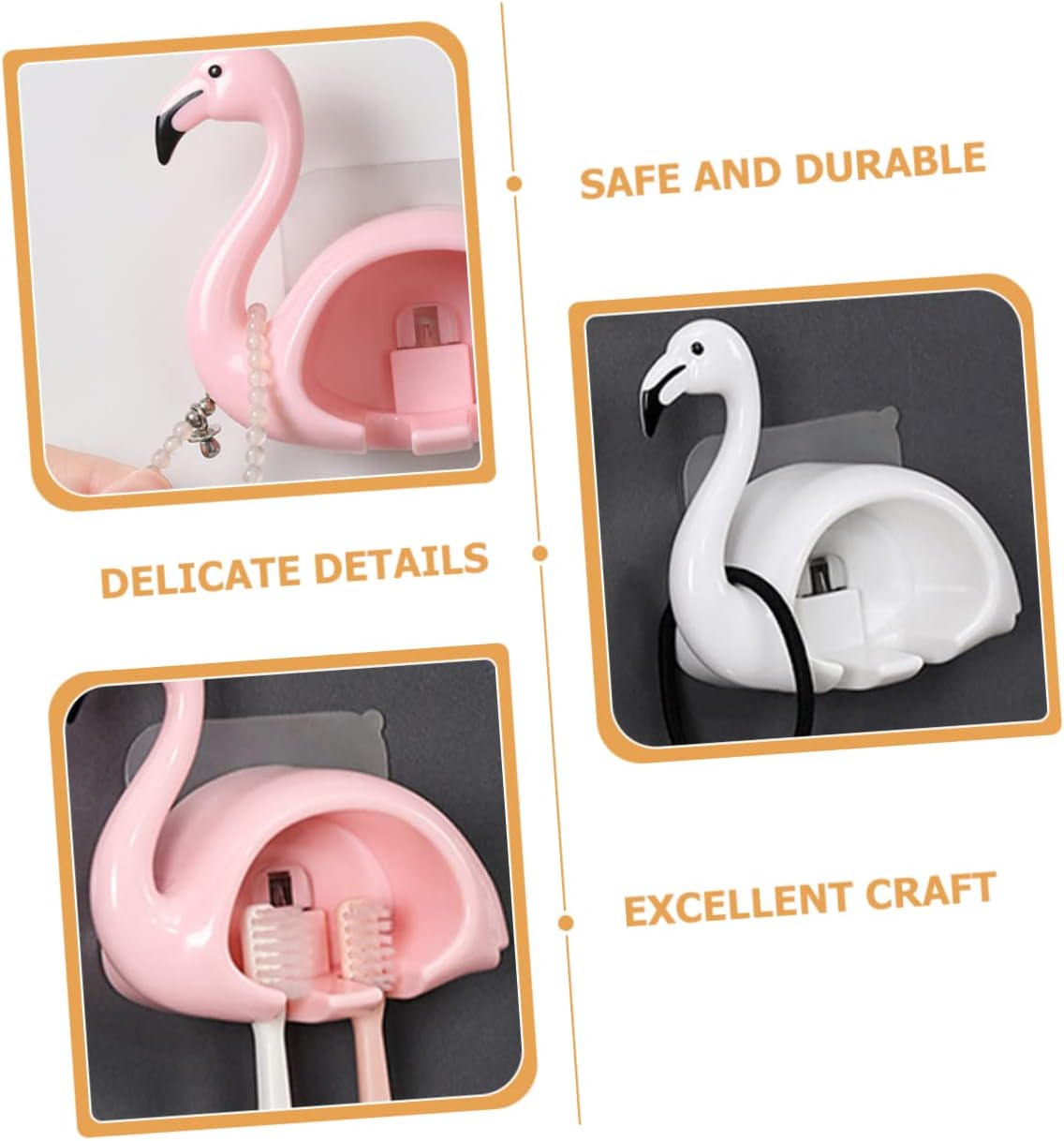 Homoyoyo Pink Flamingo Electric Toothbrush Wall Mount Holder 1