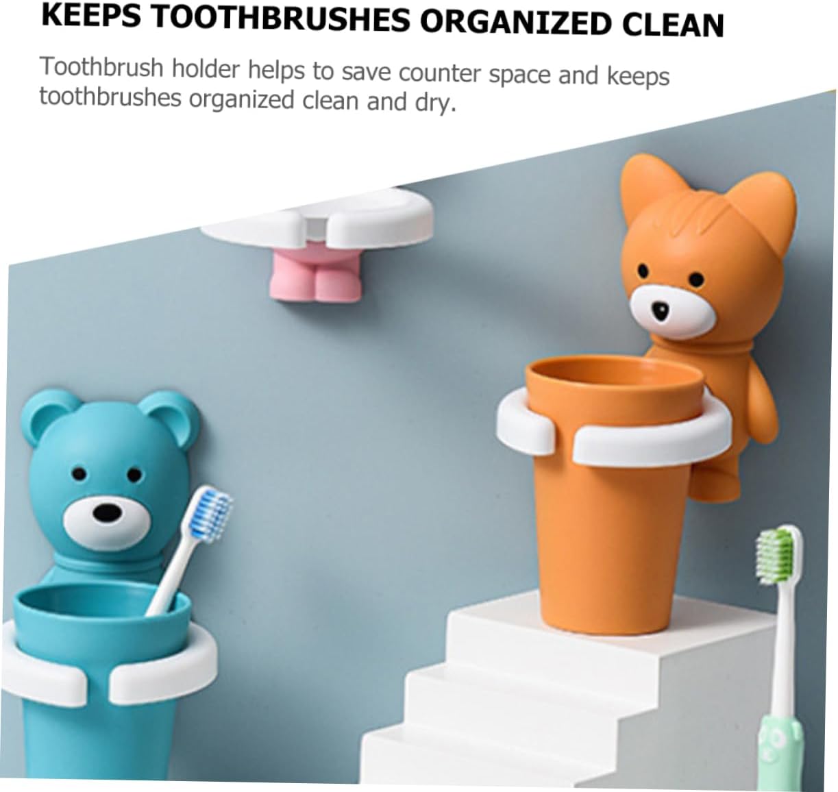Homoyoyo Wall-Mounted Toothbrush Holder with Cartoon Design 1
