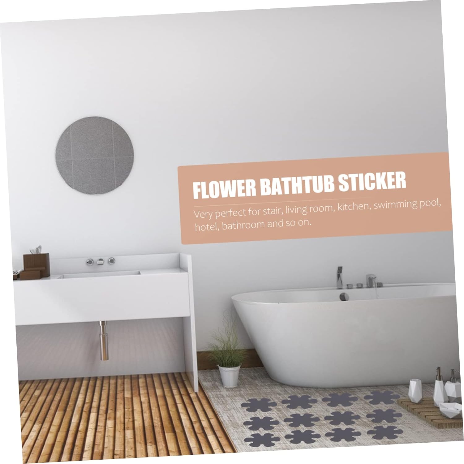 CAXUSD Flower Bathtub Stickers 20pcs Non-Slip Mat Set