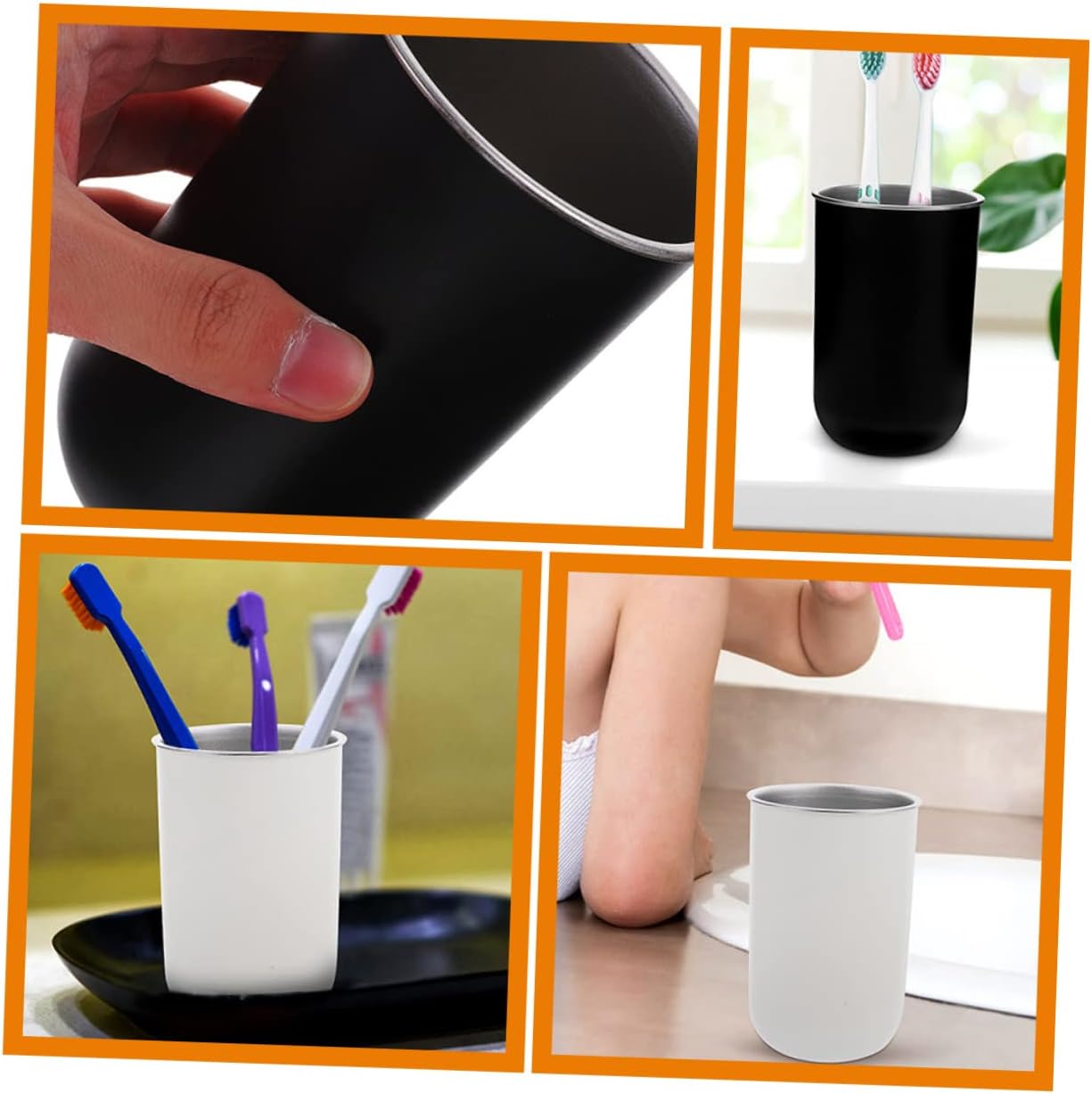 Ciieeo 2pcs Unbreakable Mouthwash Cups for Travel and Bathroom Use