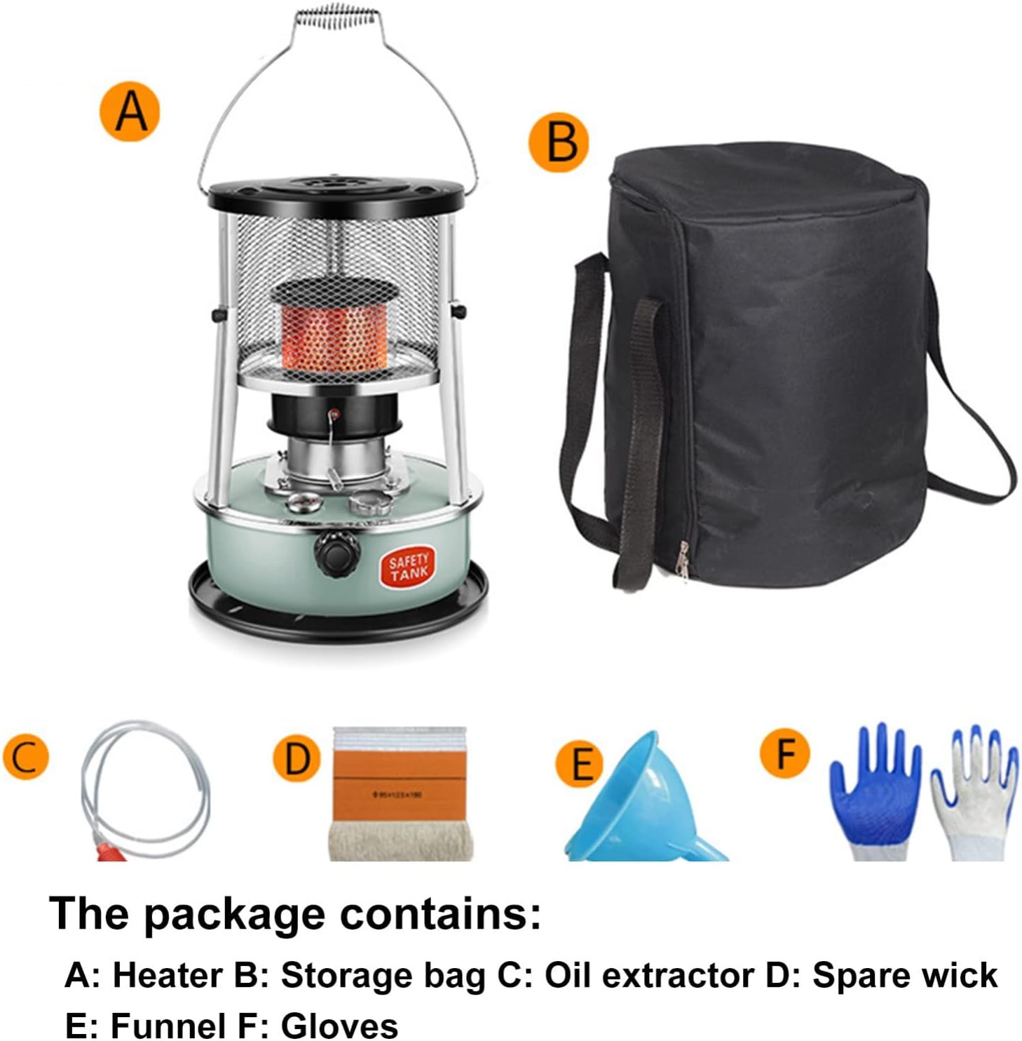PBFHRV Kerosene Stove Heater - Portable Non Electric 16 Hour Burn Time
