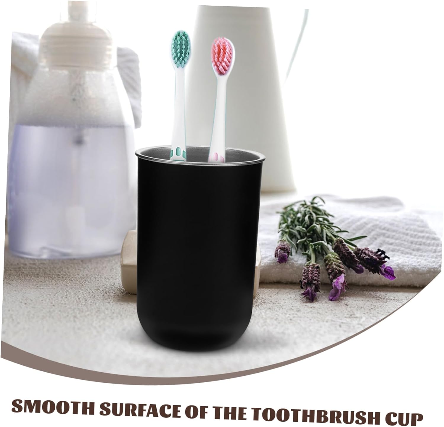 Amosfun 3Pcs Stainless Steel Toothbrush Holder with Gargling Cup