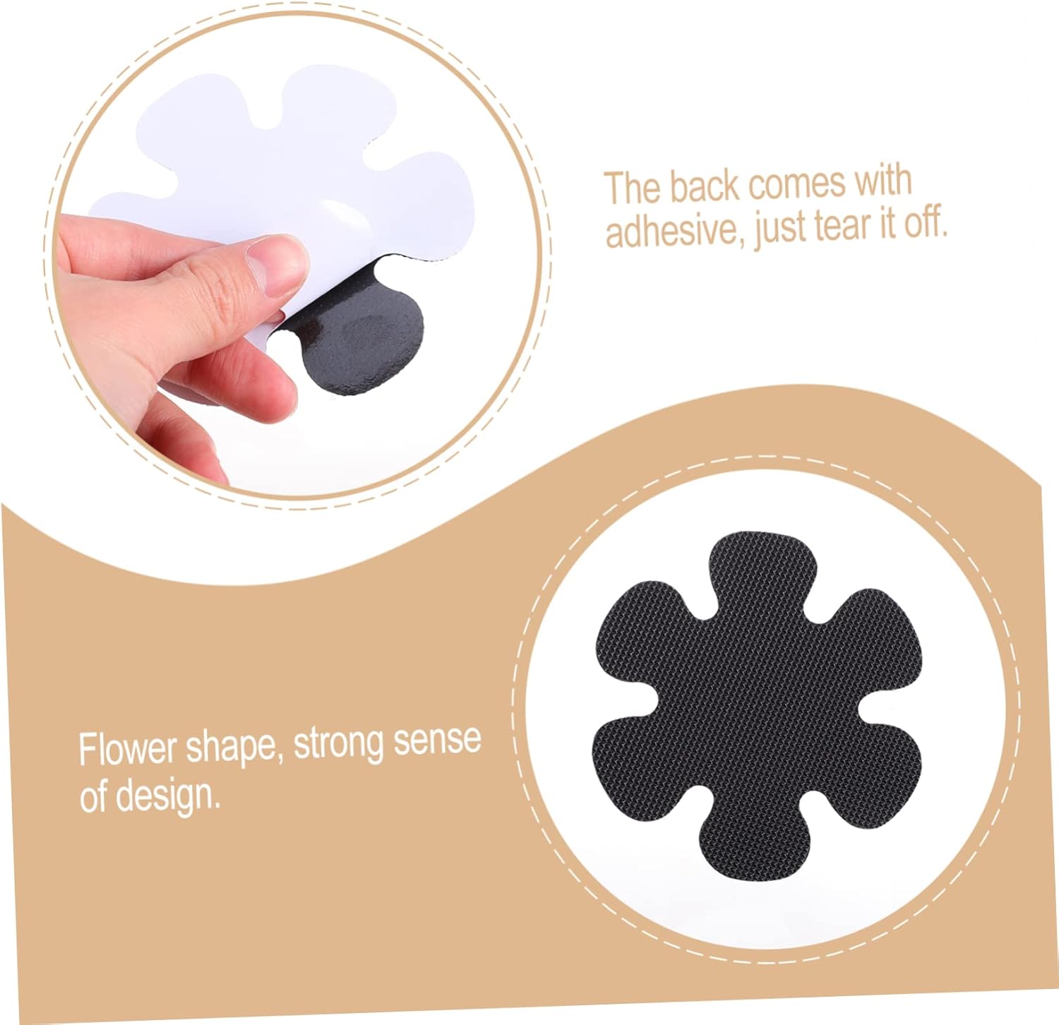 Unomor 20Pcs Flower Shaped Non-Slip Bathtub Stickers