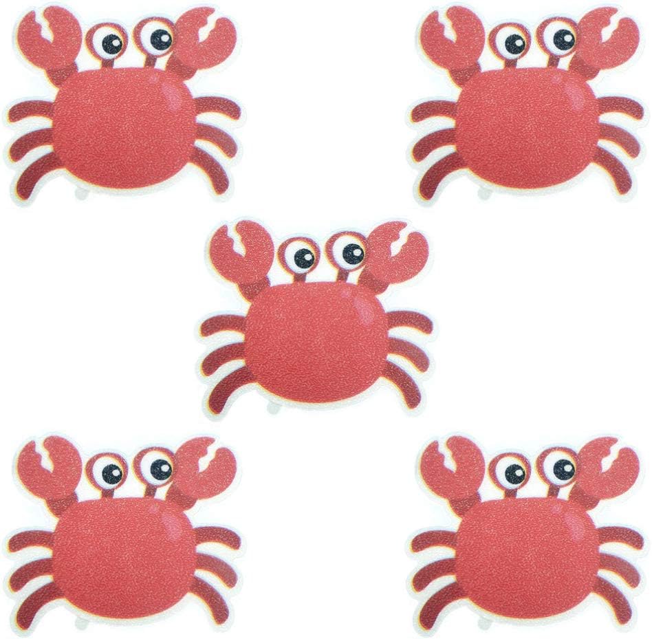 Cabilock 5pcs Non-Slip Bathtub Stickers with Crab Design