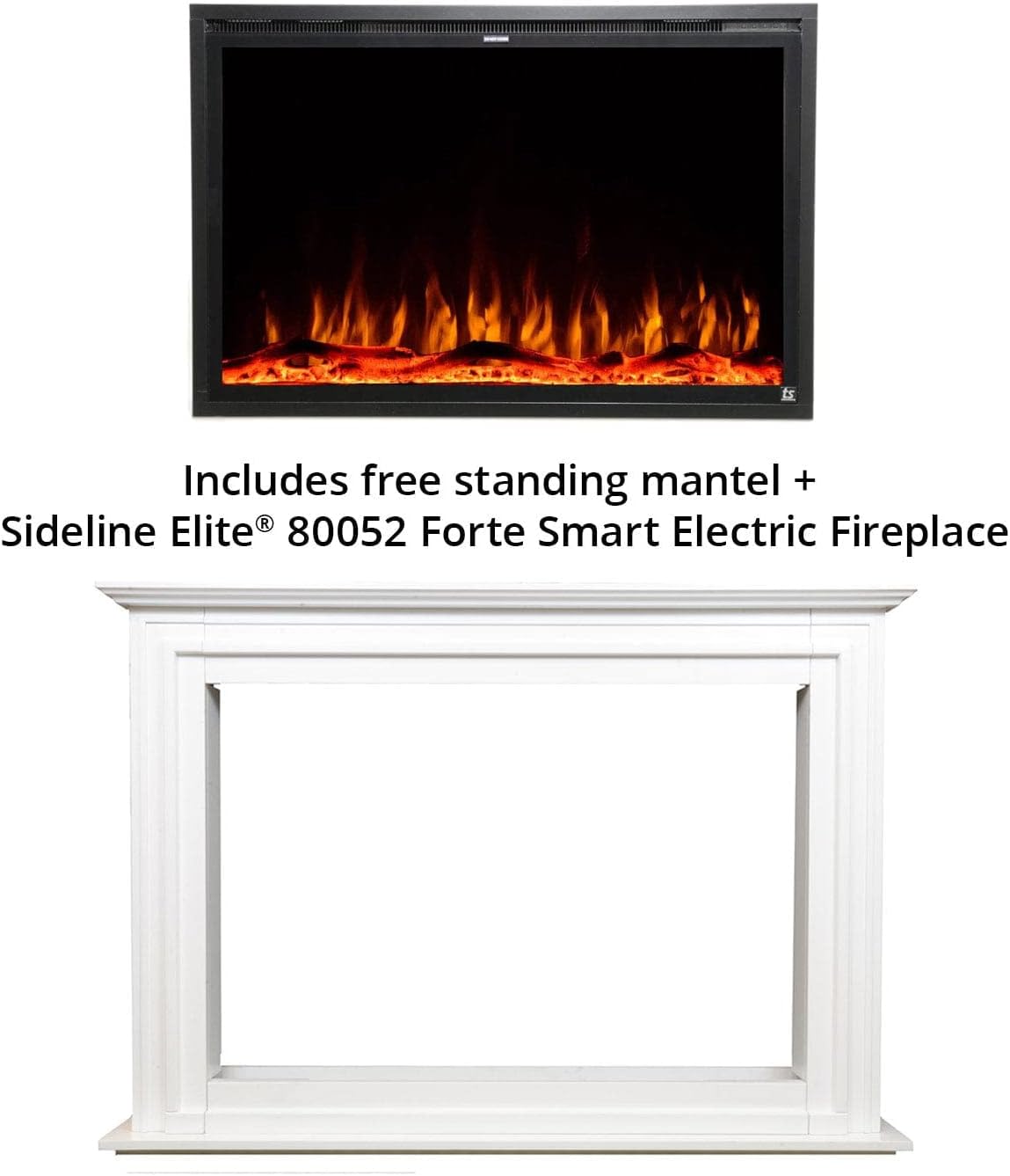 Touchstone Sideline Elite Forte 40 Inch Smart Electric Fireplace with Mantel
