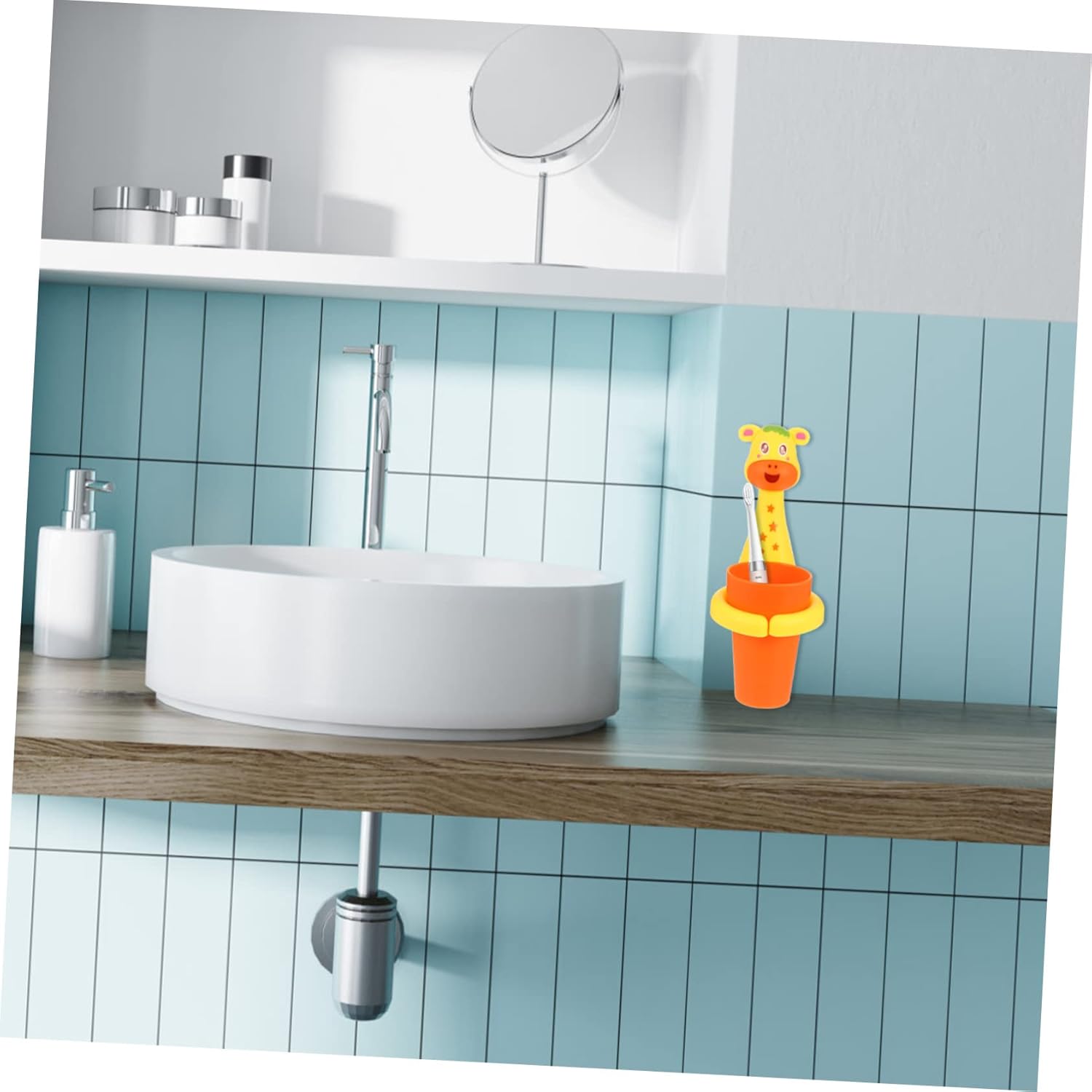 LIFKOME Wall Mounted Toothbrush Cup Holder for Boys and Girls
