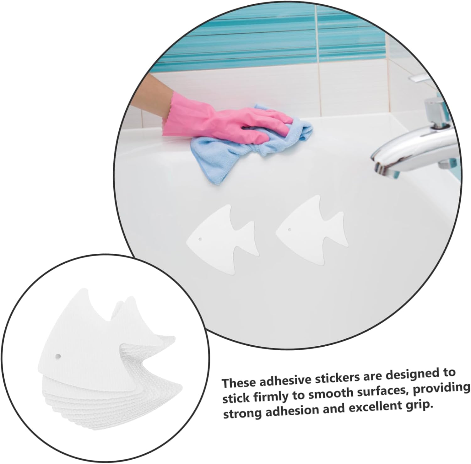 ABOOFAN 12PCS Non-Slip Bath Tub Stickers Fish Shape Decals