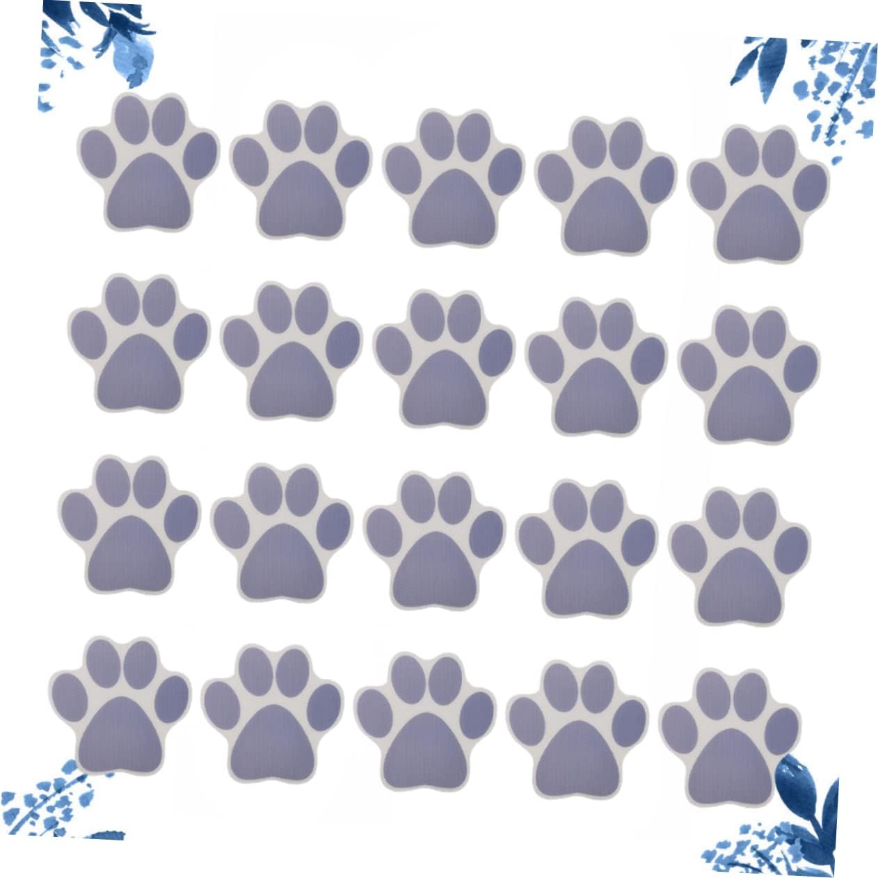 Ciieeo 20pcs Cartoon Dog Footprint Anti-Slip Bathtub Decals