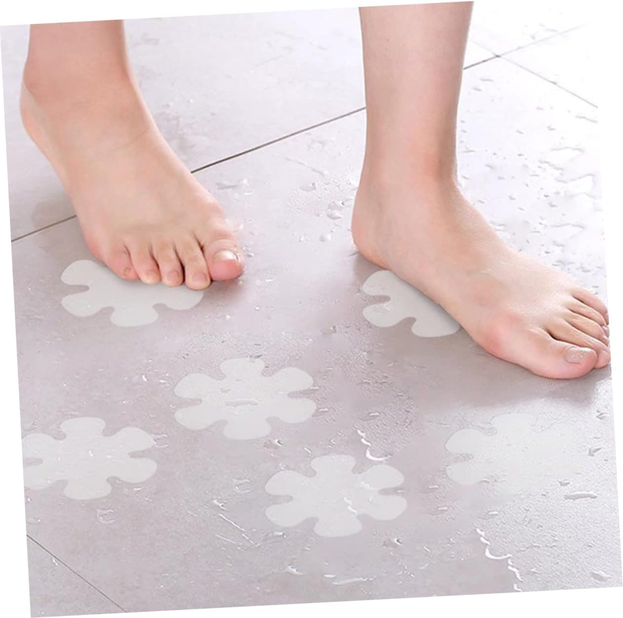 12pcs Flower Design Non-Slip Stickers for Bathroom
