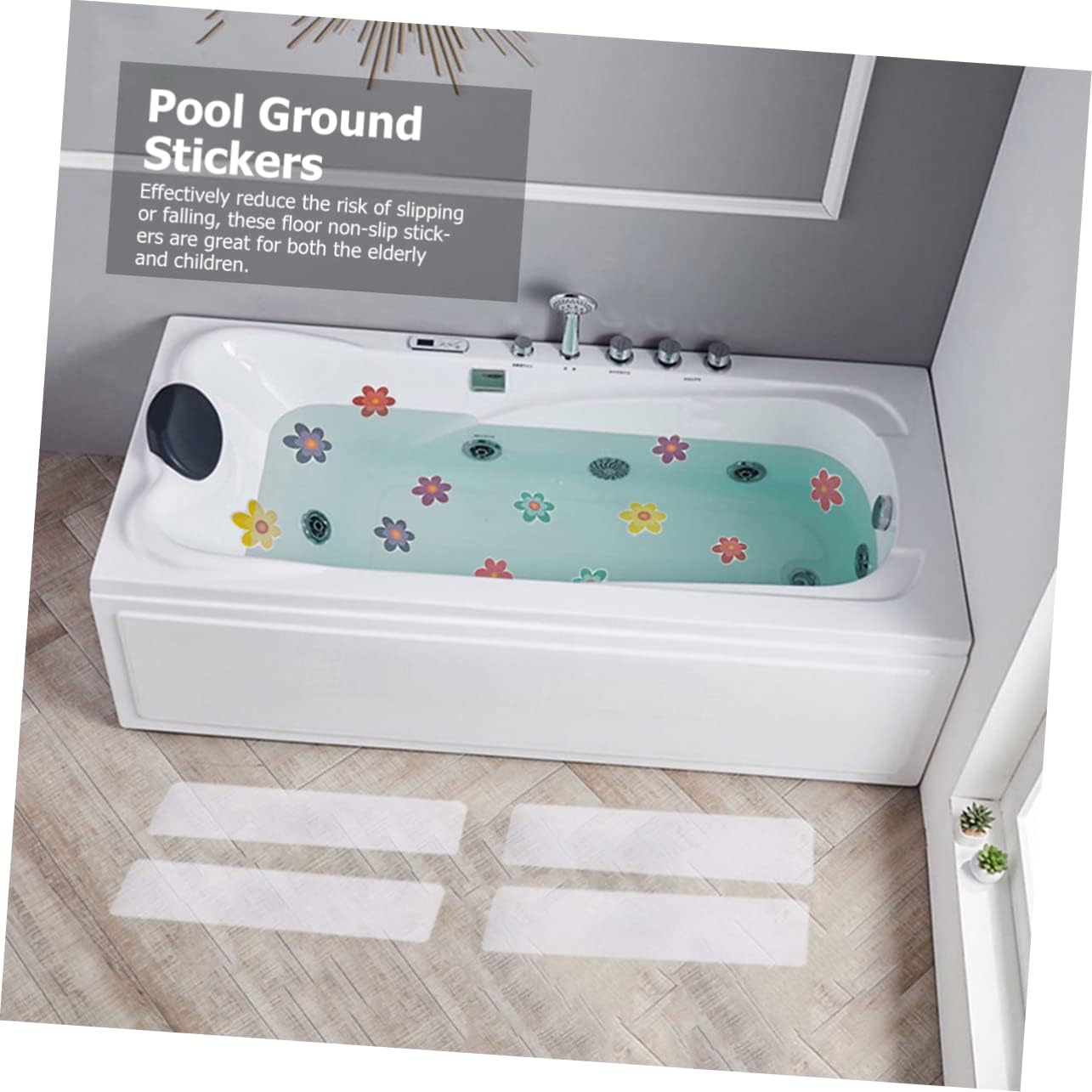 ABOOFAN Anti-Slip Bath Tub Stickers Daisy Pattern
