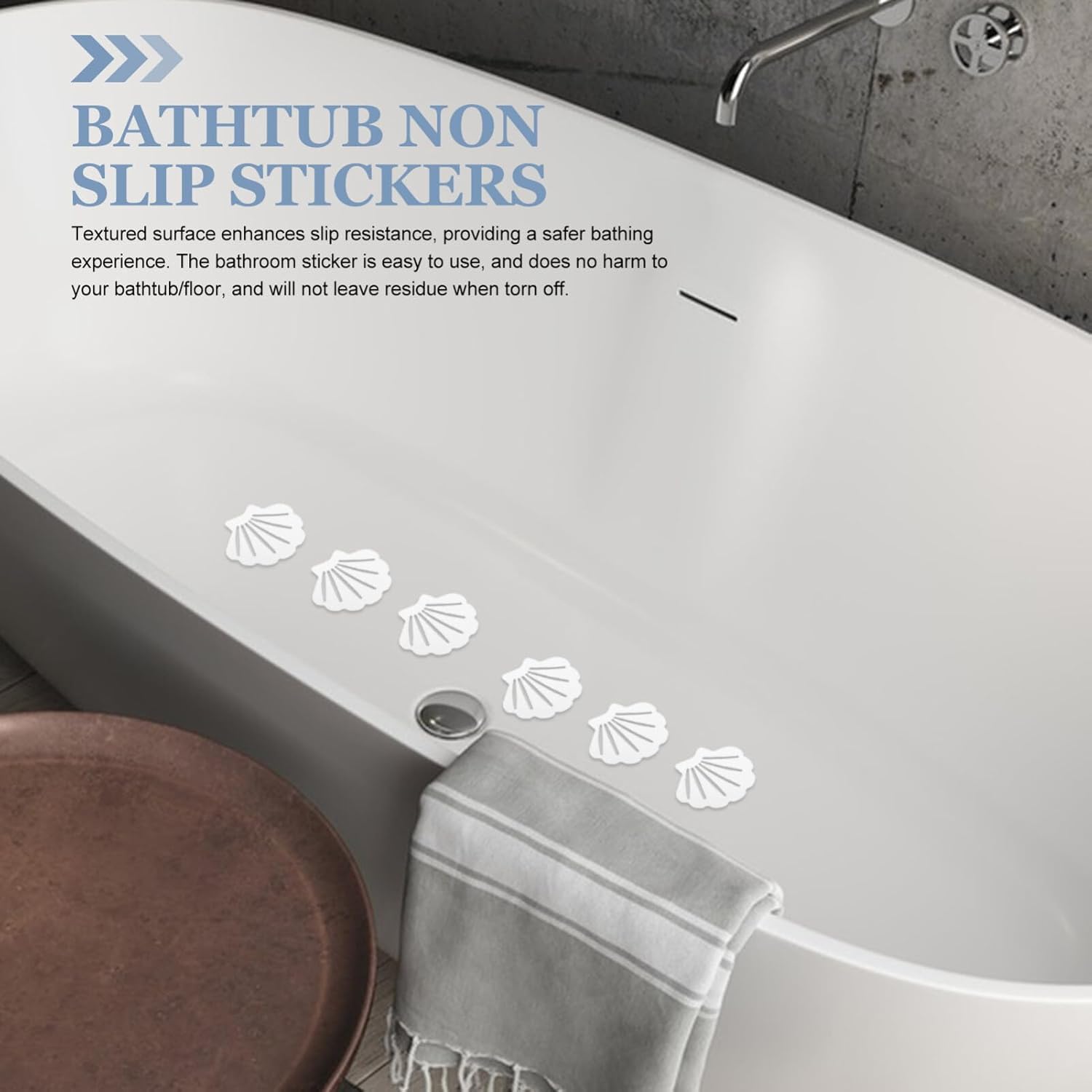 Alipis 12pcs Shell Shaped Non-Slip Bath Stickers