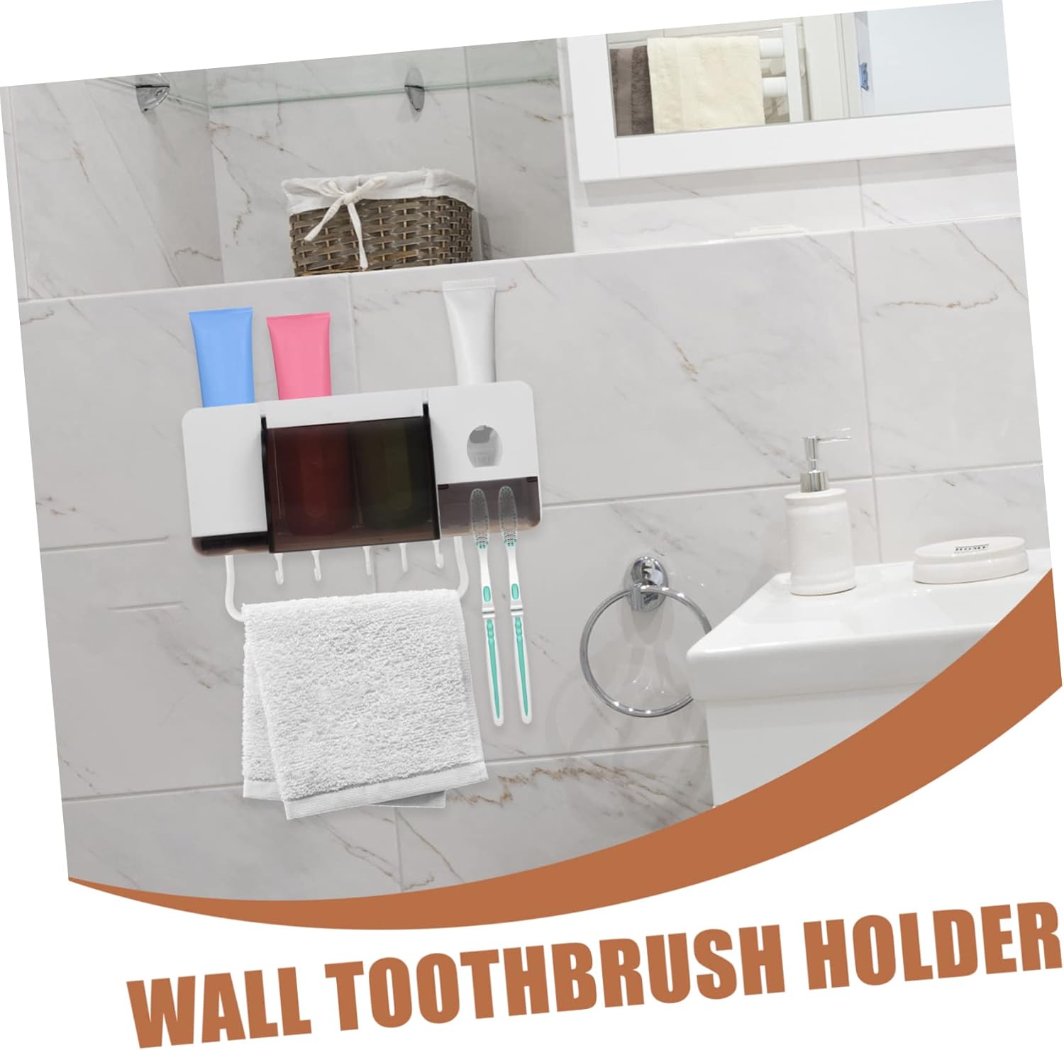 PRETYZOOM Wall-Mounted Toothbrush Holder for Adults and Kids