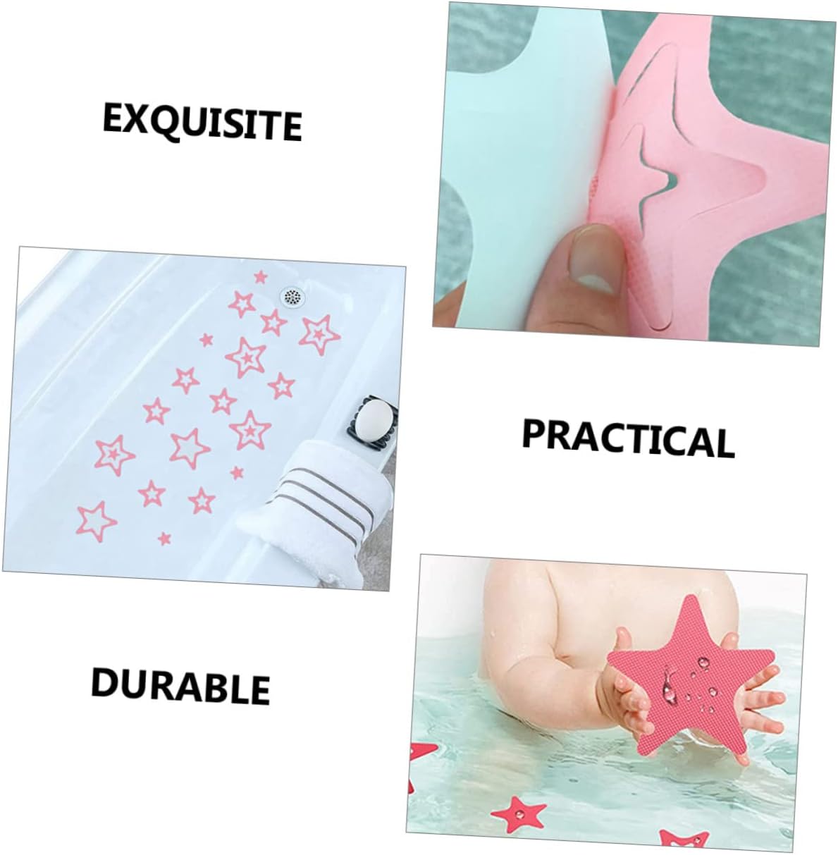 Mobestech 12pcs Star Shape Skid Bath Stickers