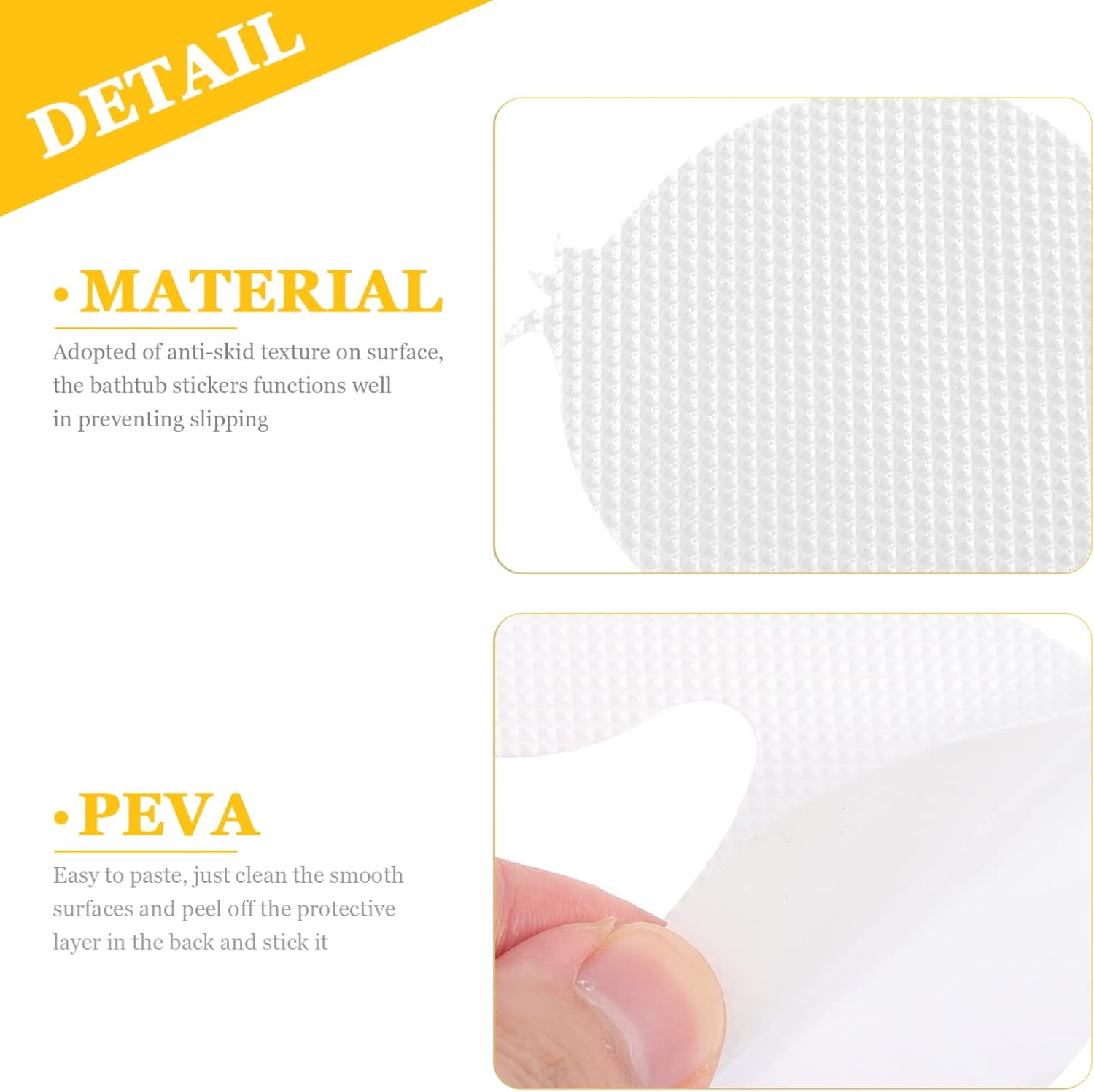 PATKAW Duck Shape Non-Slip Bathtub Stickers Set