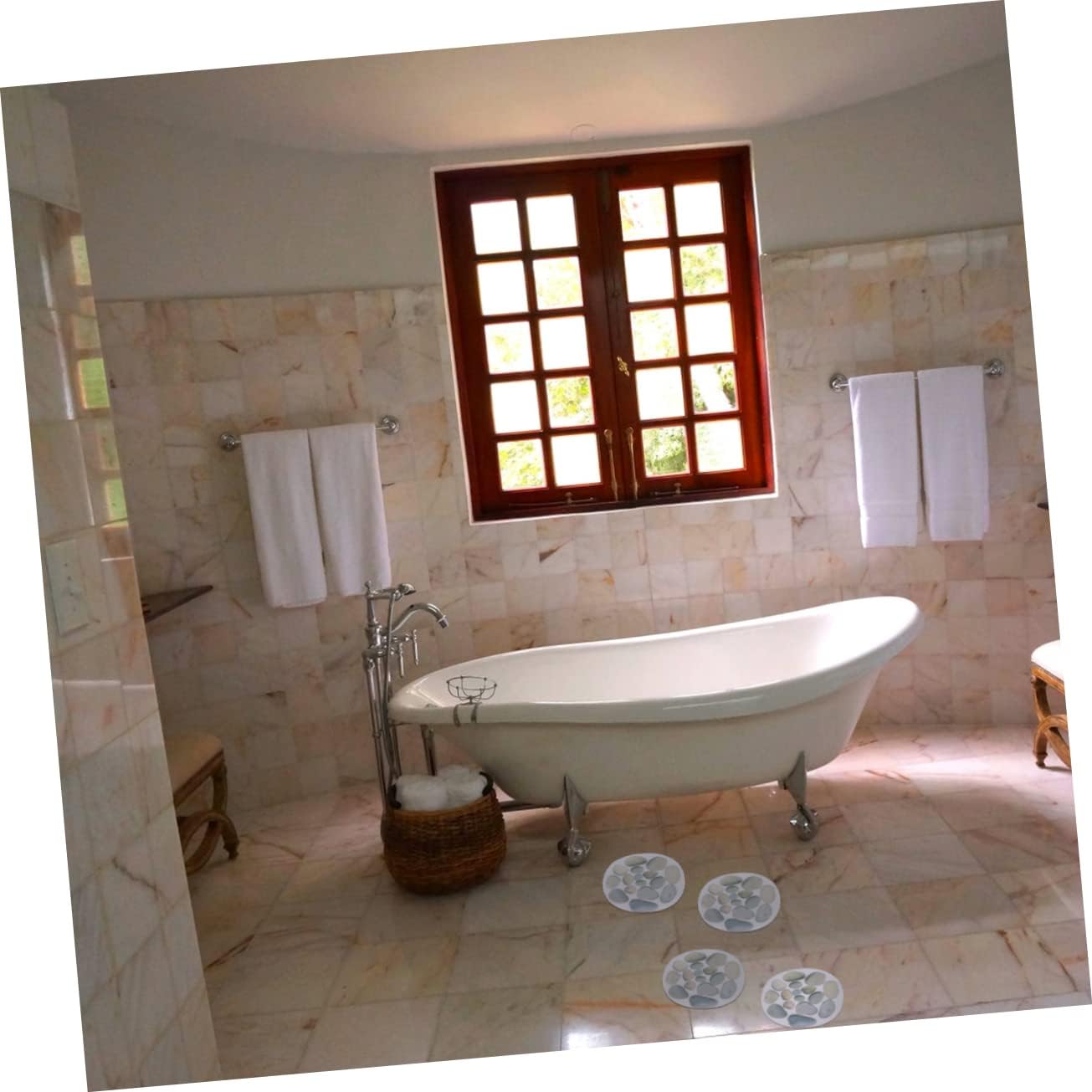 Amosfun 4pcs Slip Proof Bathtub Stickers