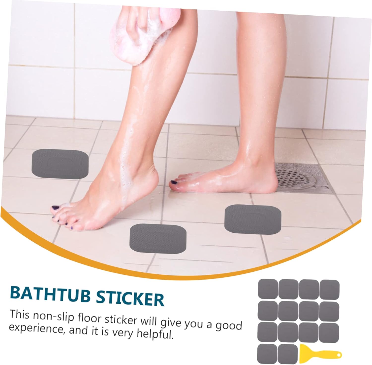 ABOOFAN 20PCS Bathroom Slip Stickers Non-Skid Floor Decals