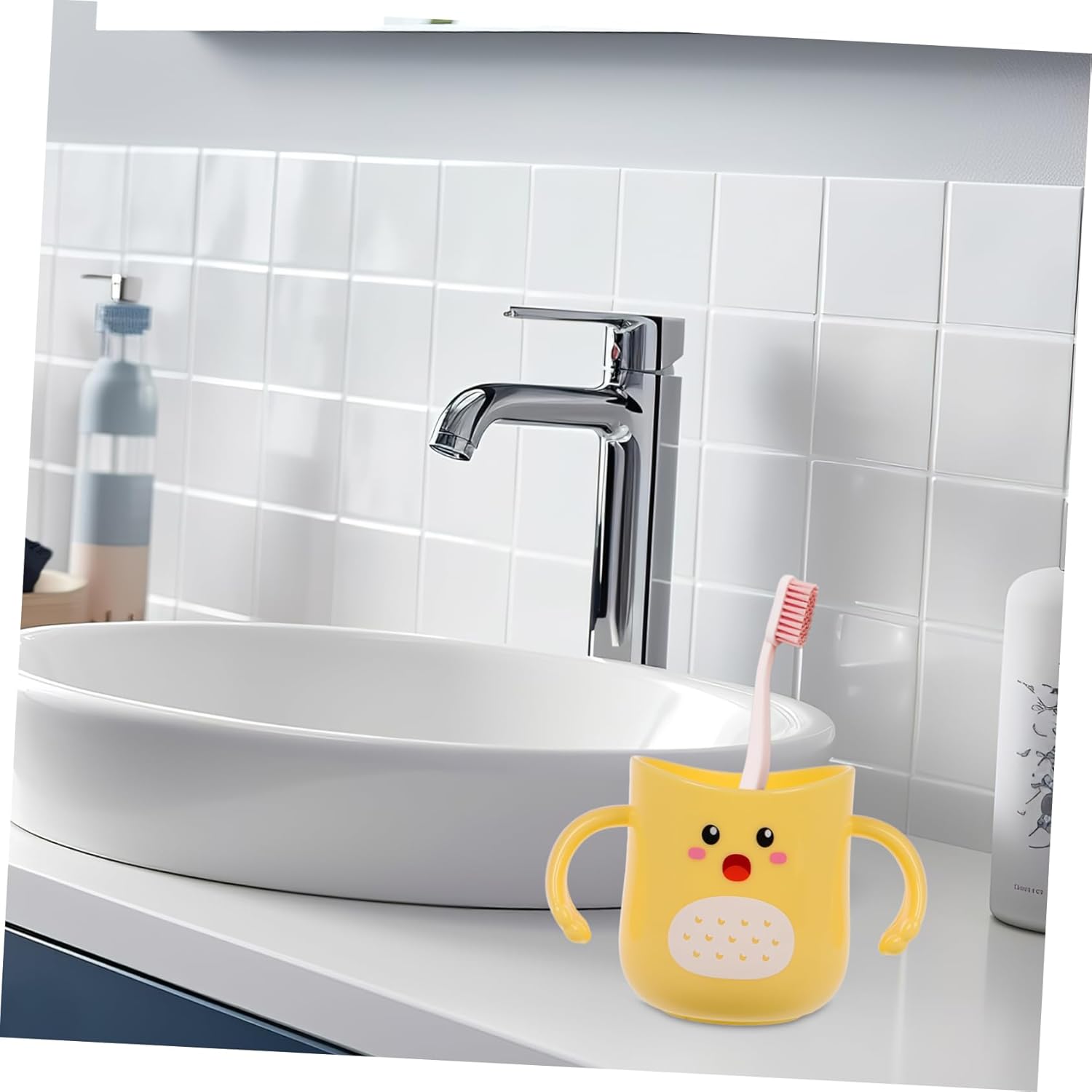 Unbreakable Kids Tooth Brush Cup with Cartoon Holder