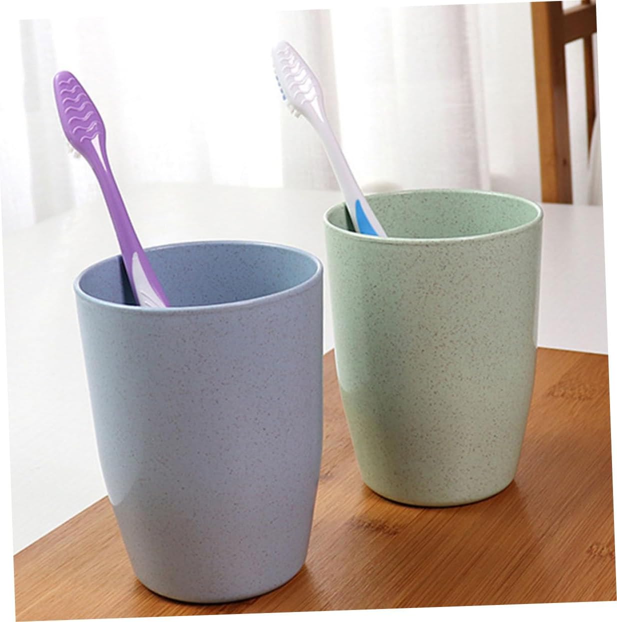 OHPHCALL Mouth Wash Cups 4 Pack Straw Tumbler for Bathroom