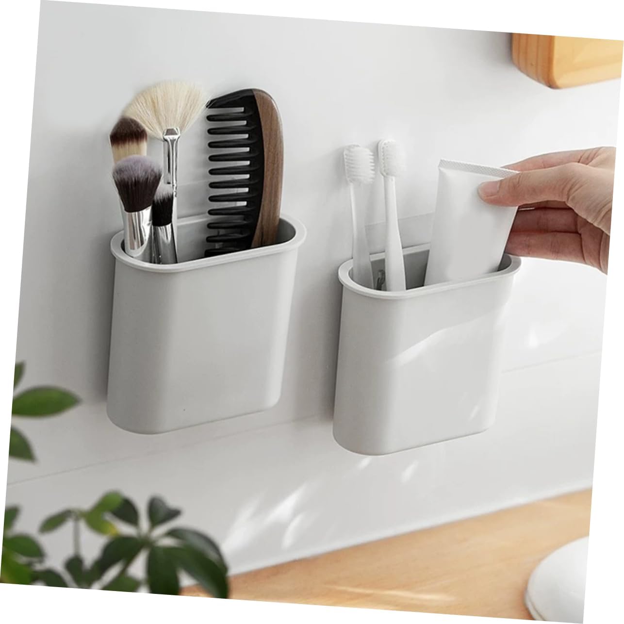 Hoement Wall Toothbrush Holder with Drainage