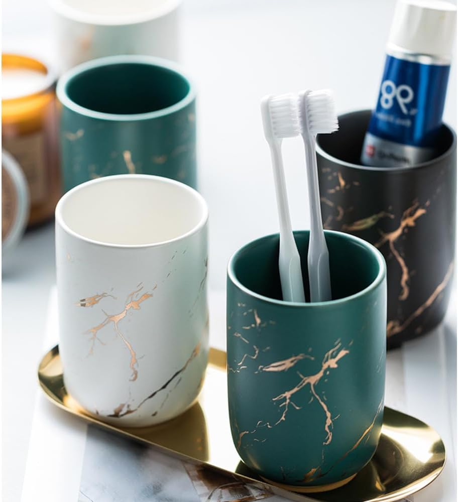 RabyLeo Ceramic Toothbrush Holder Green 1
