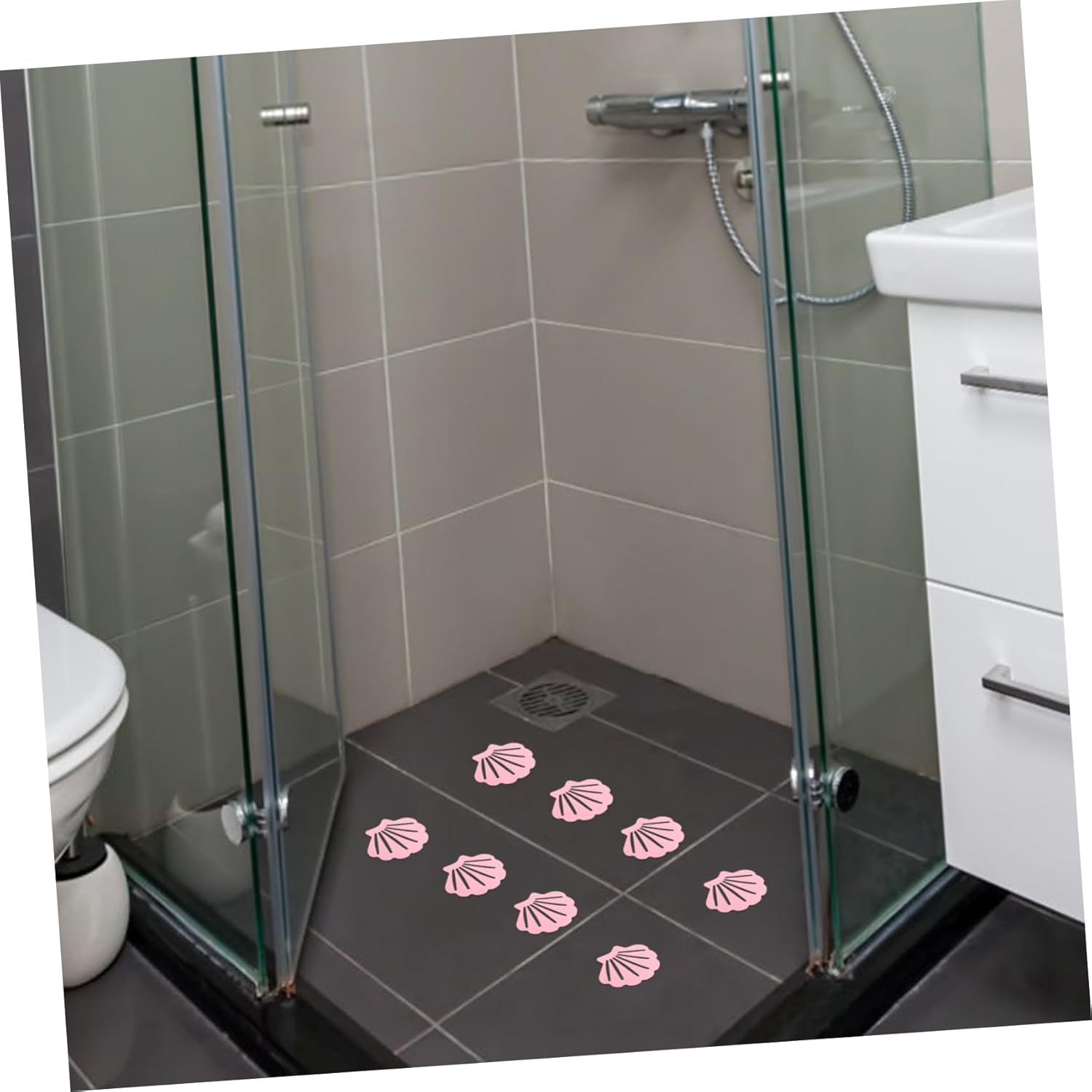 BESTYASH 12Pcs Shell Shaped Non-Slip Bath Stickers