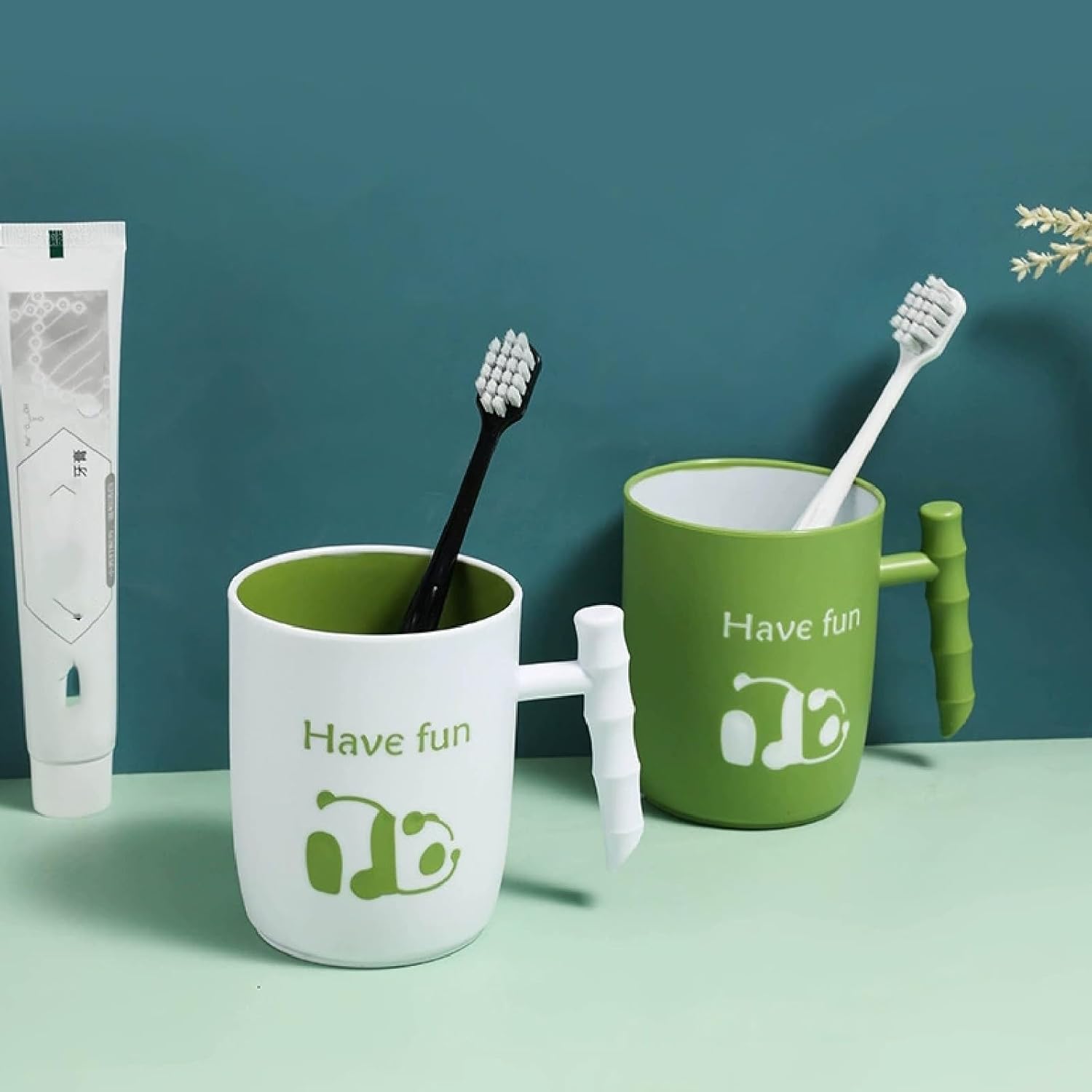 Creative Panda Toothbrush Cup with 14oz Capacity