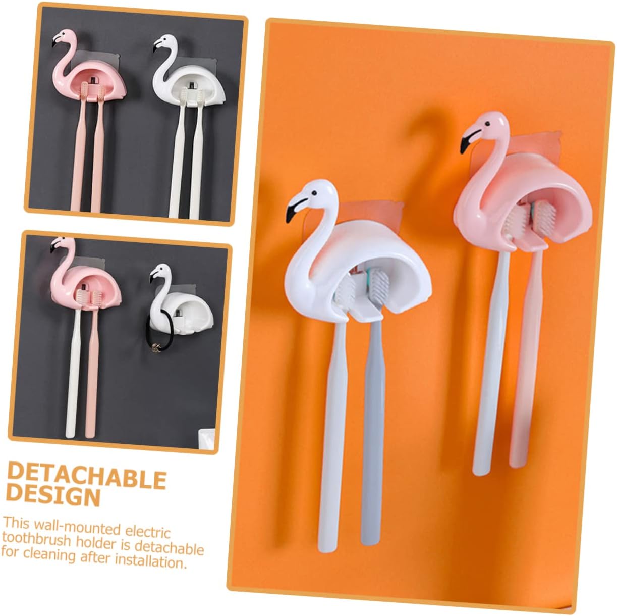 LABRIMP Flamingo Wall Mounted Toothbrush Holder