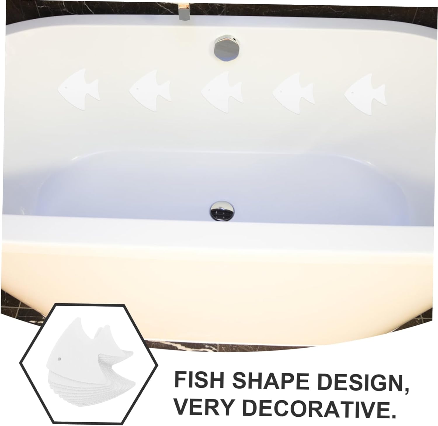 ABOOFAN 12PCS Non-Slip Bath Tub Stickers Fish Shape Decals