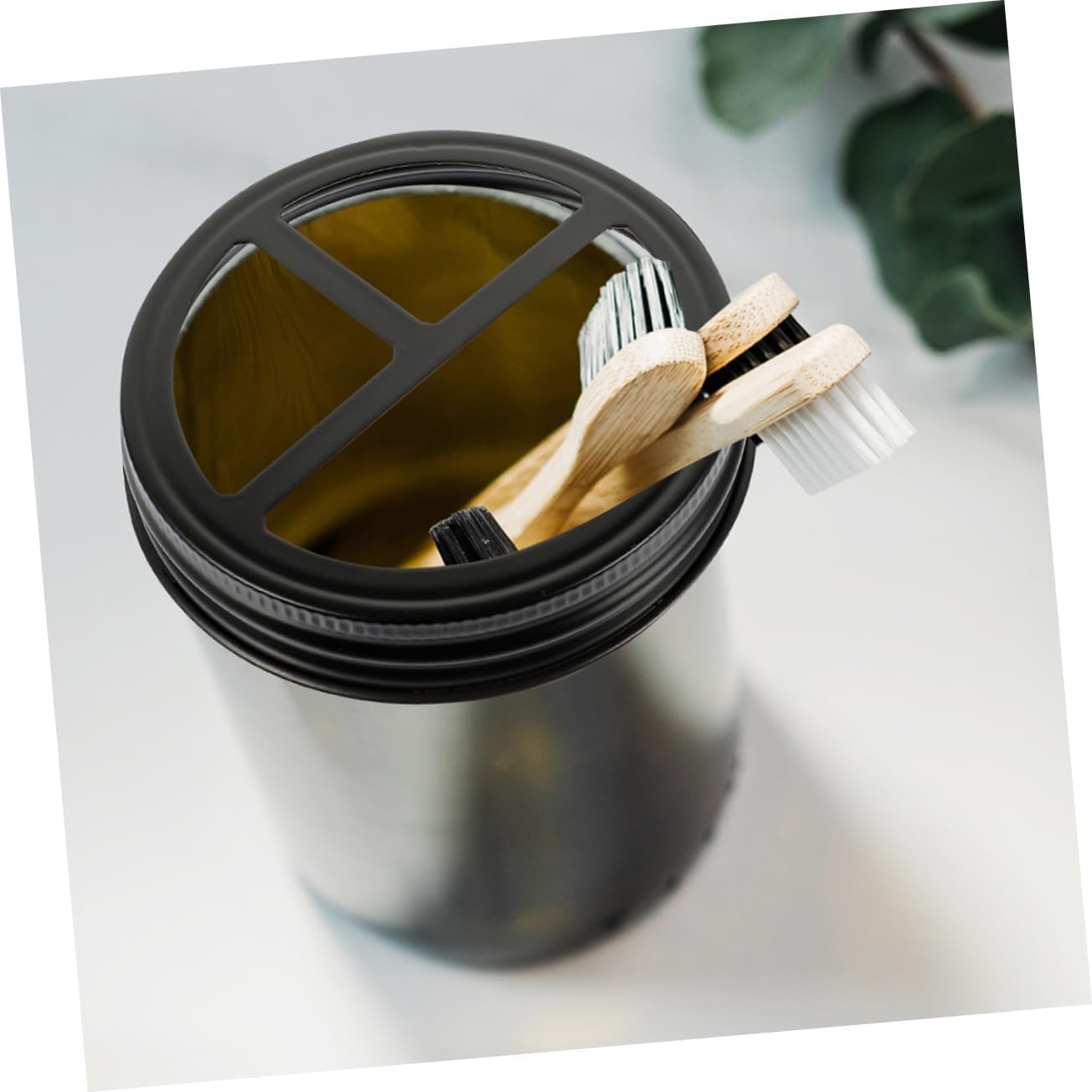 Luxshiny 4PCS Stainless Steel Jar Lids for Bathroom