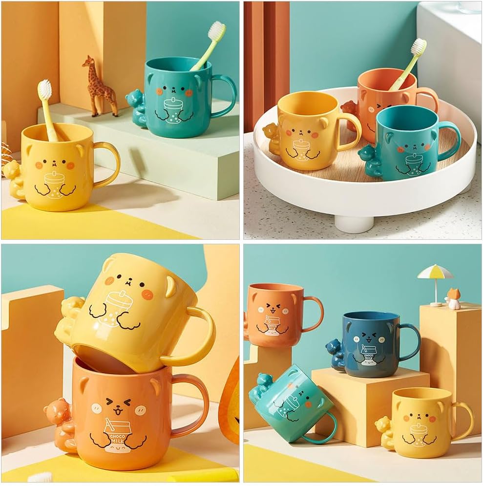 ULTECHNOVO 2 Pcs Kids Cartoon Toothbrush Cup