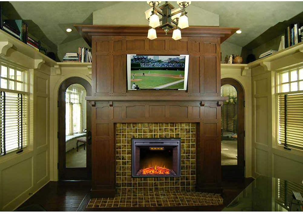 Masarflame 40 Inch Electric Fireplace Insert with Fire Sound and Remote Control