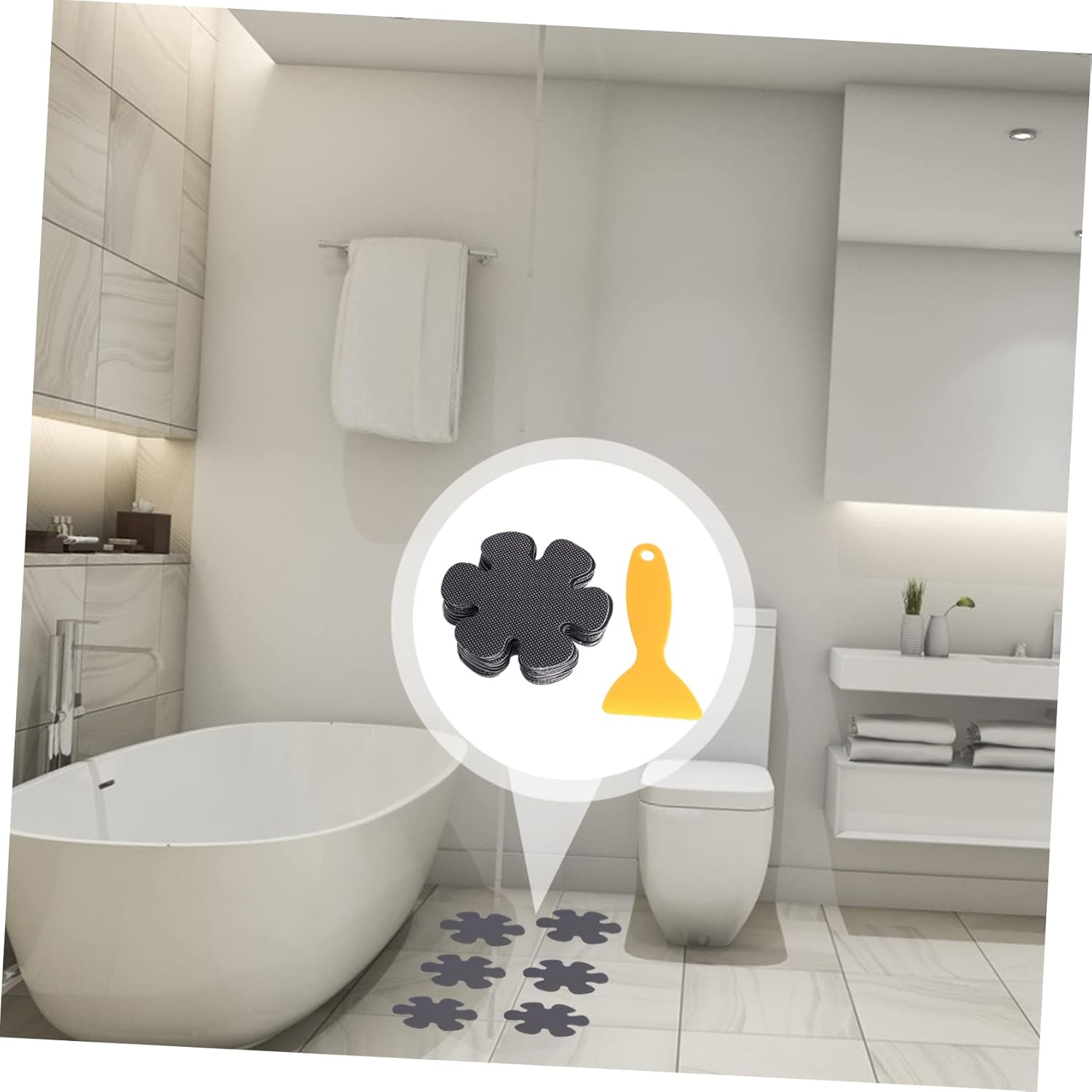 GLEAVI 20Pcs Flower Shaped Non Slip Bathtub Decals