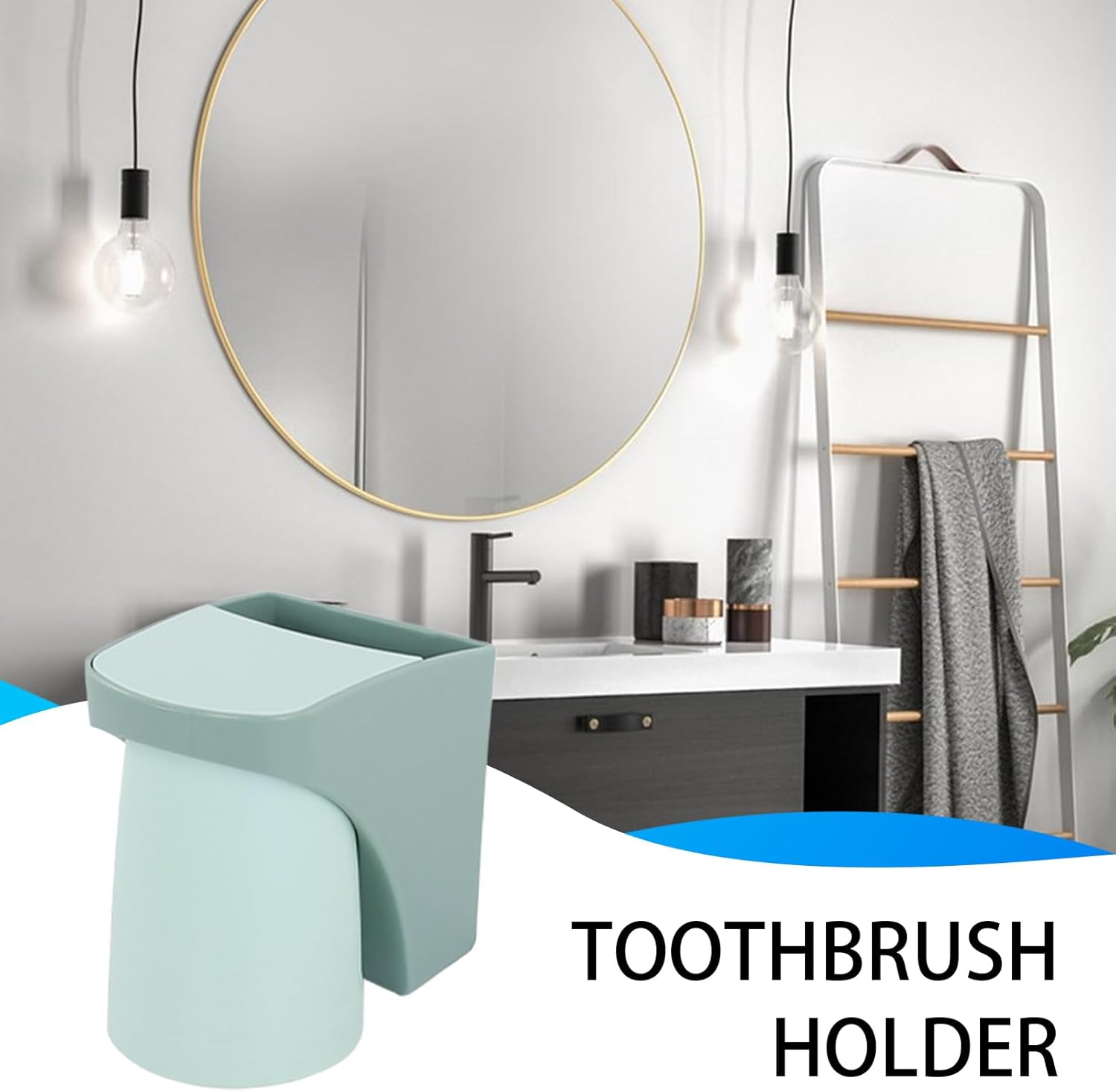 Sturdy Wall Mounted Toothbrush Holder with Magnetic Design