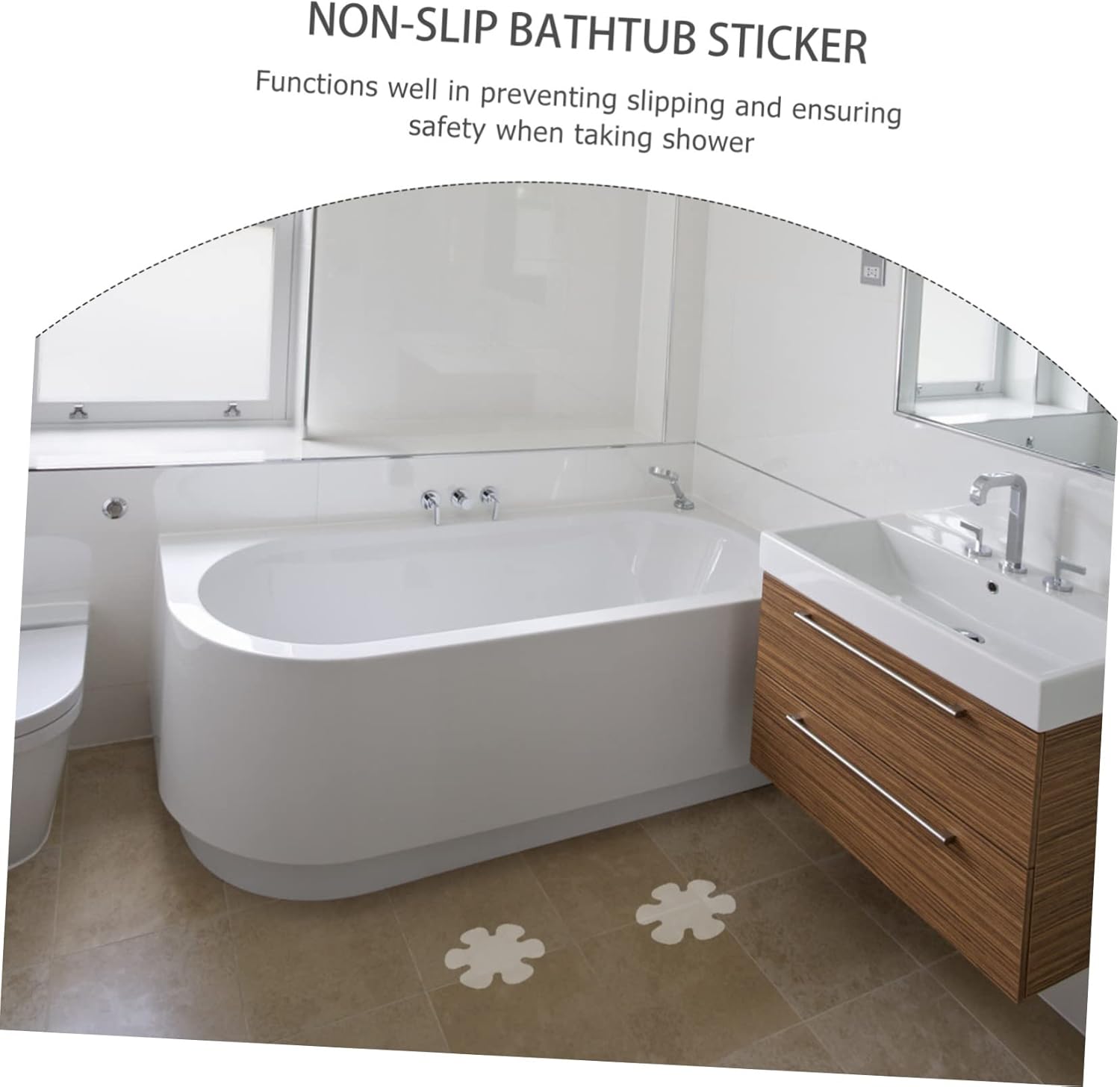 LIFKICH 1Set Flower Shape Non-Slip Bathroom Stickers